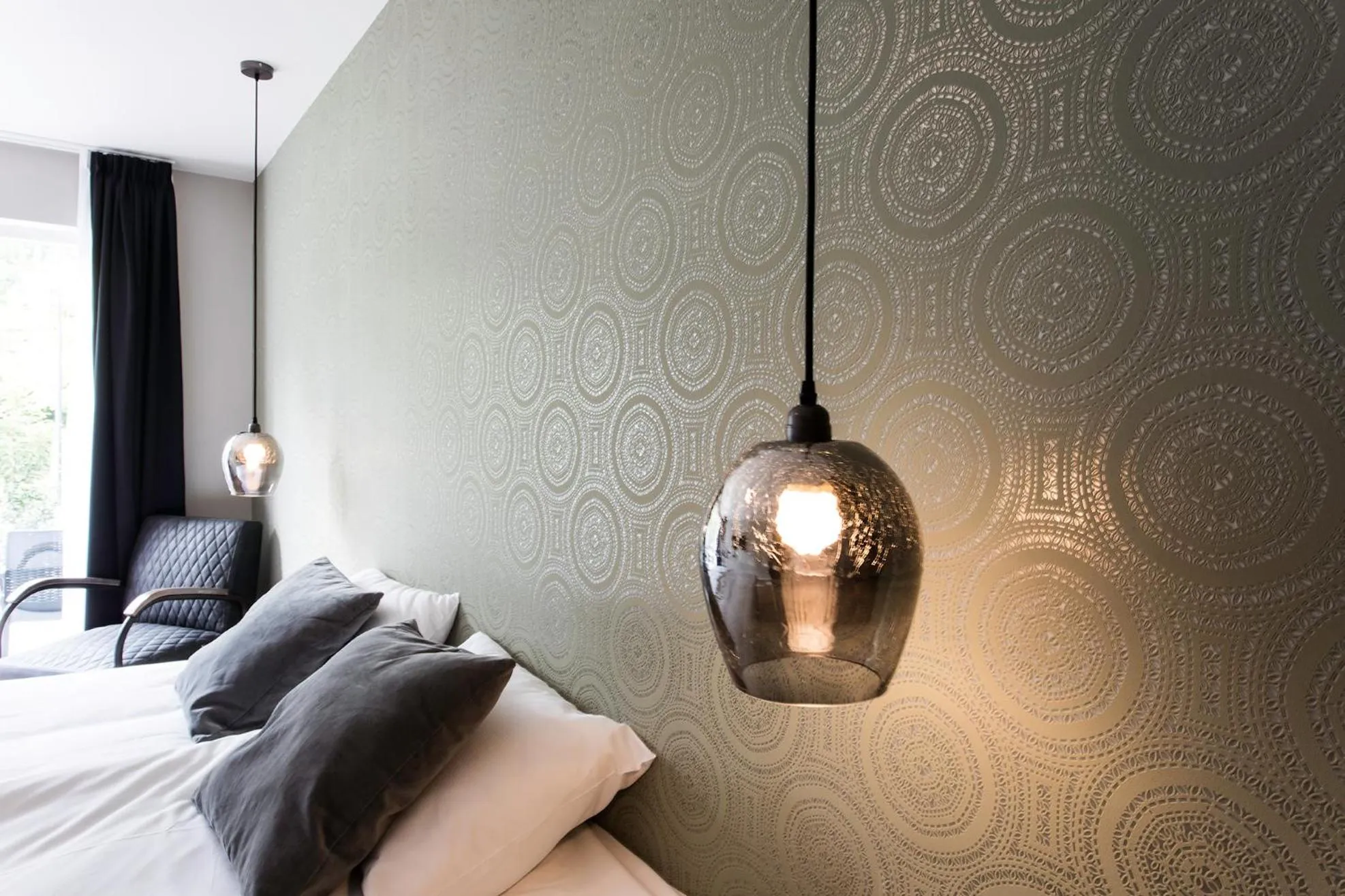 Decorative detail, Bed in Rijksmonument Hotel de Sprenck - including free private parking