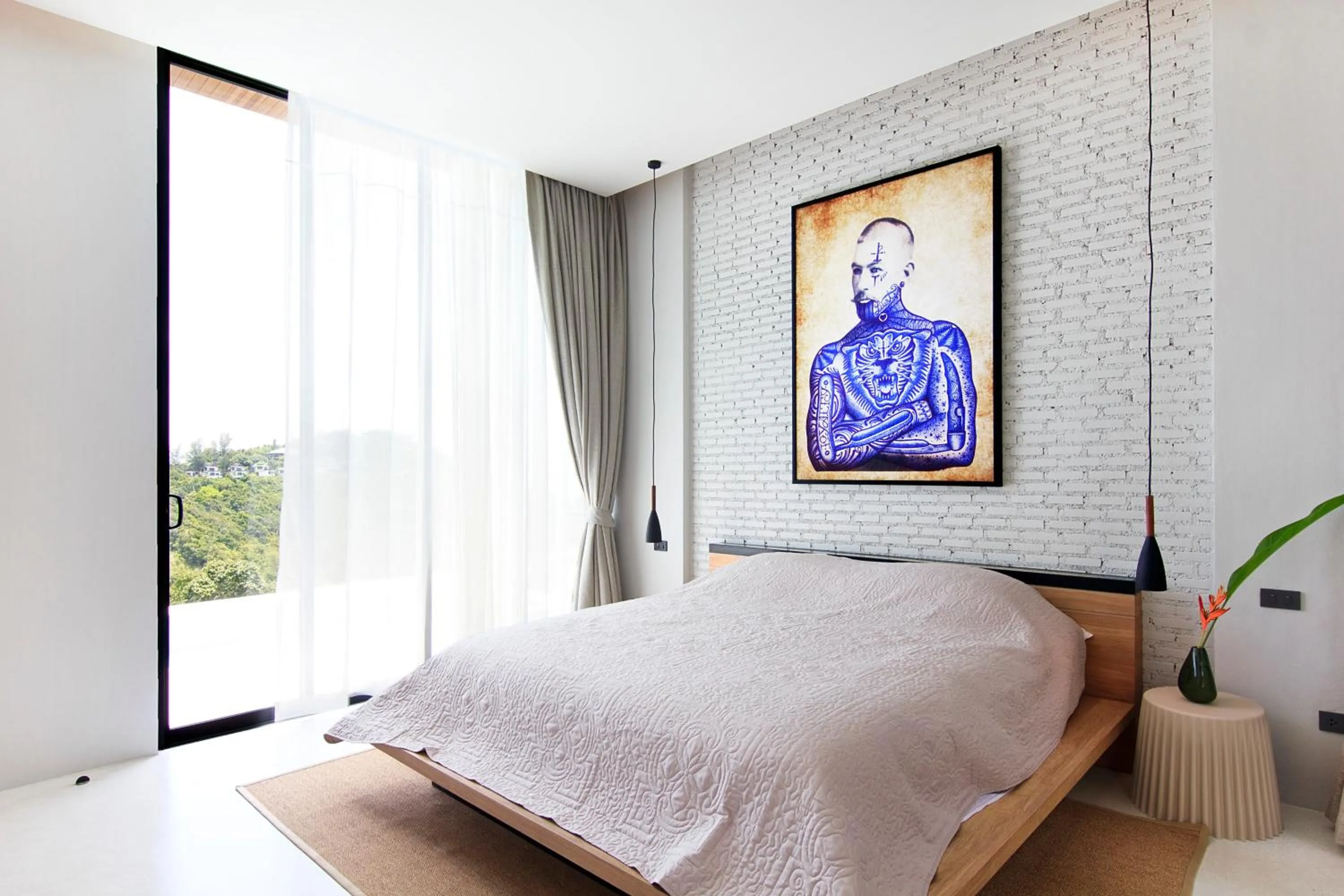 Bed in Luxury Sea and Sunset View 4BR 4BA Pool Villa