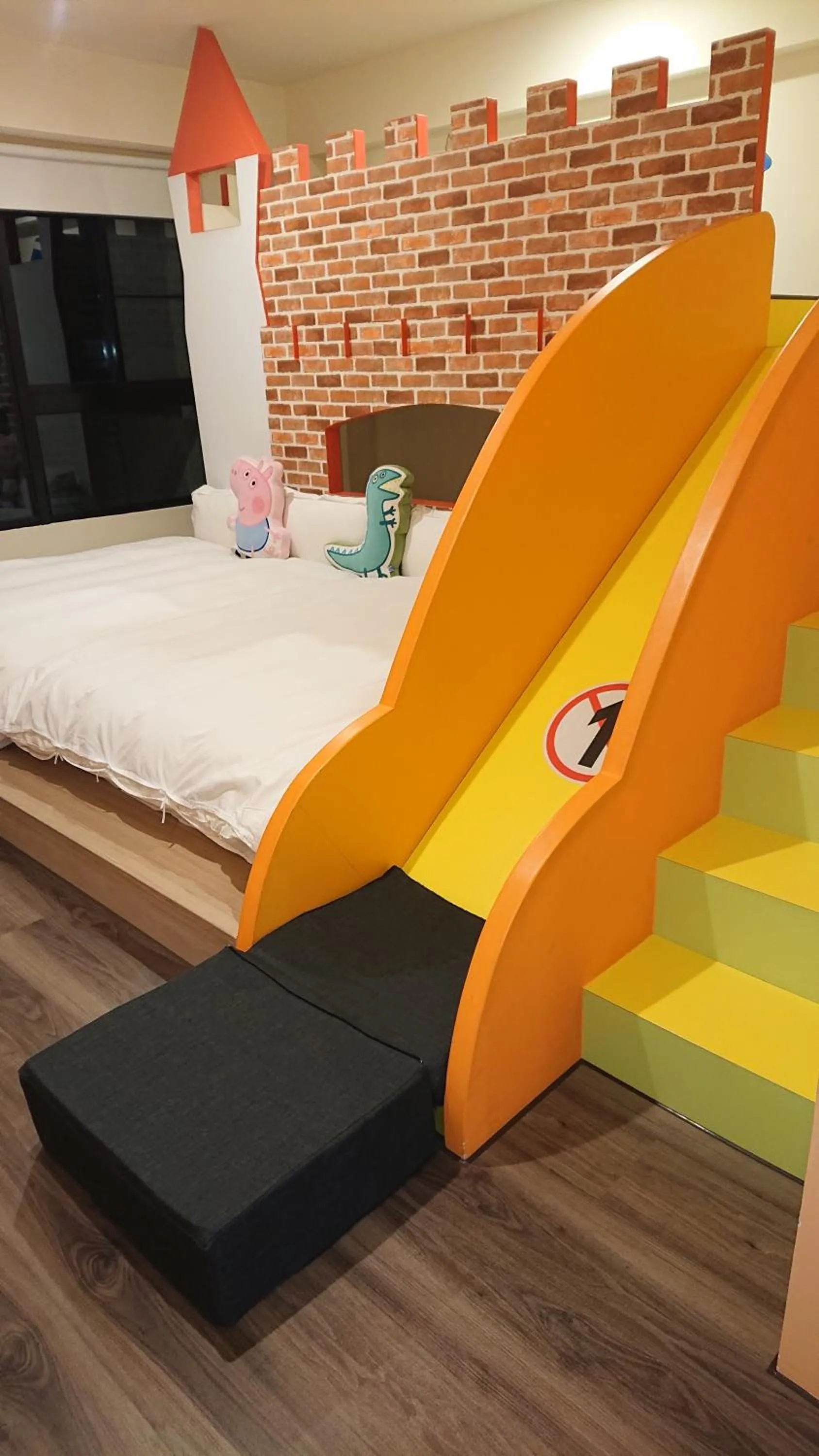 Bed in 胖蝸牛親子民宿