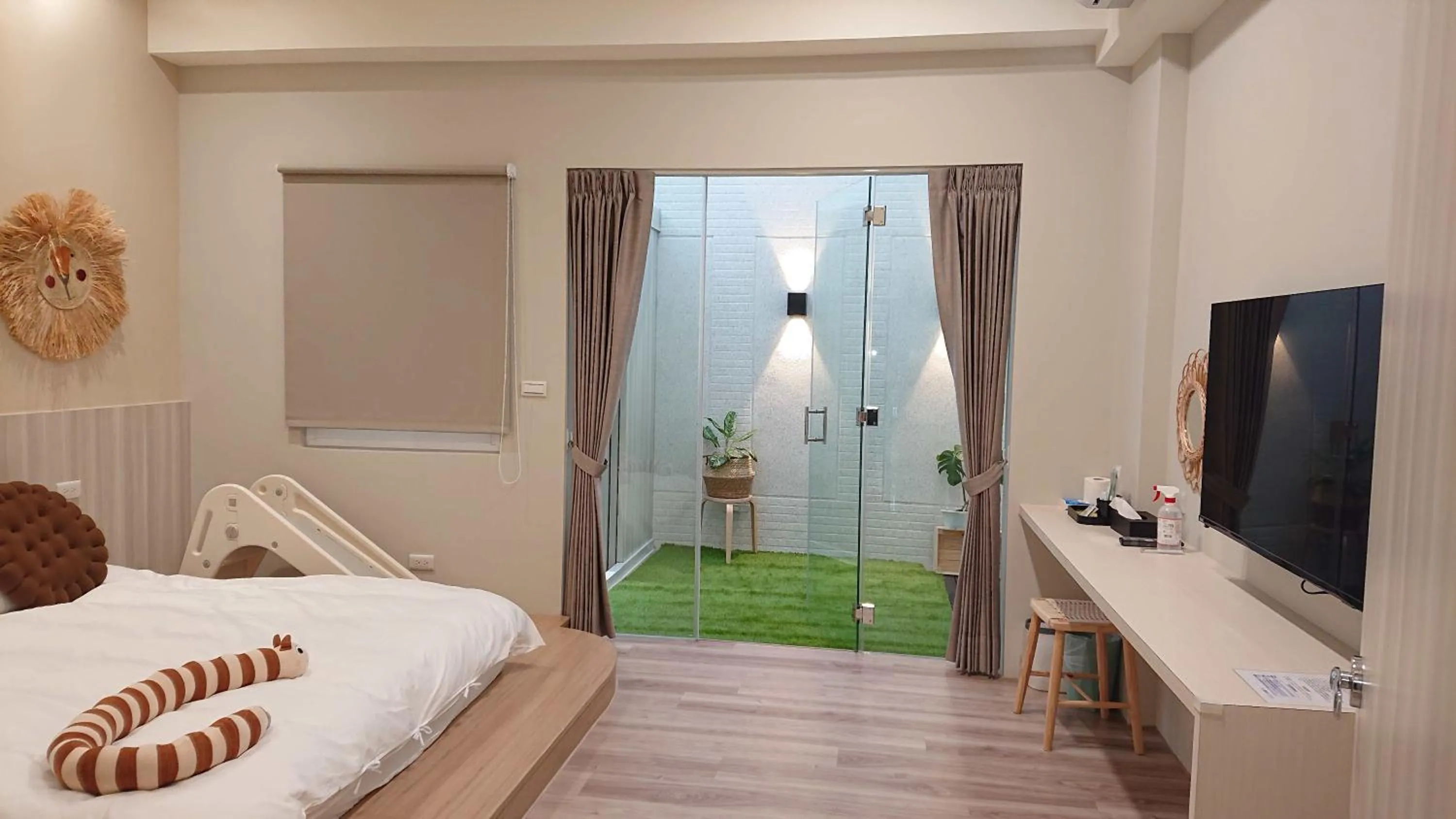 Bed in 胖蝸牛親子民宿