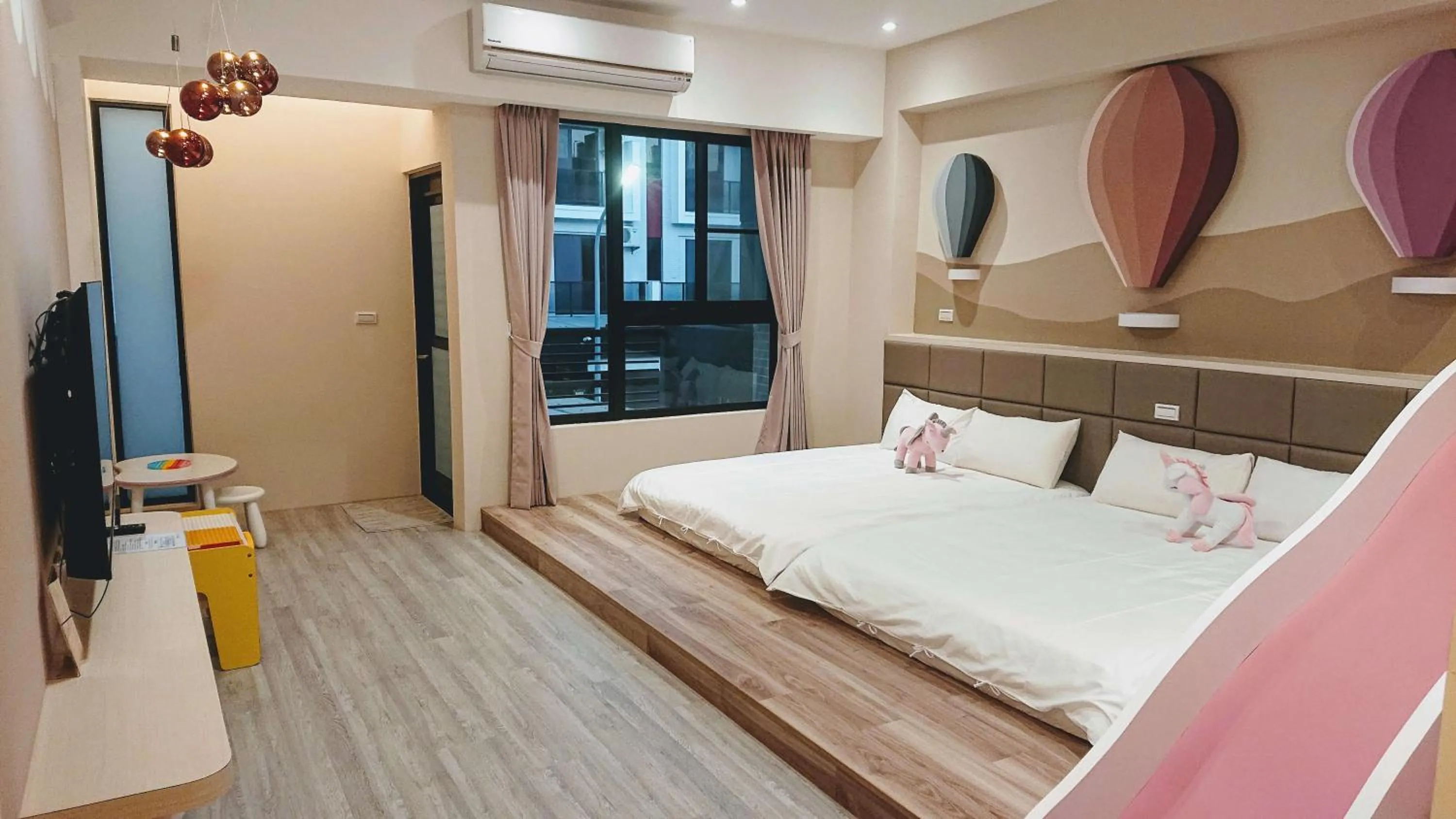 Bed in 胖蝸牛親子民宿