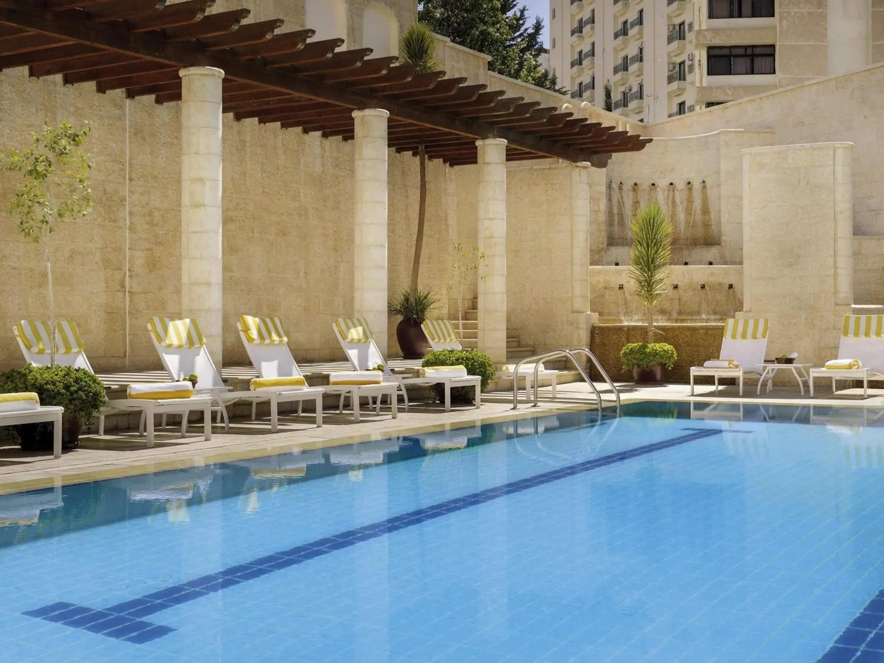 Pool view in Mövenpick Resort Petra Pool view in Mövenpick Resort Petra