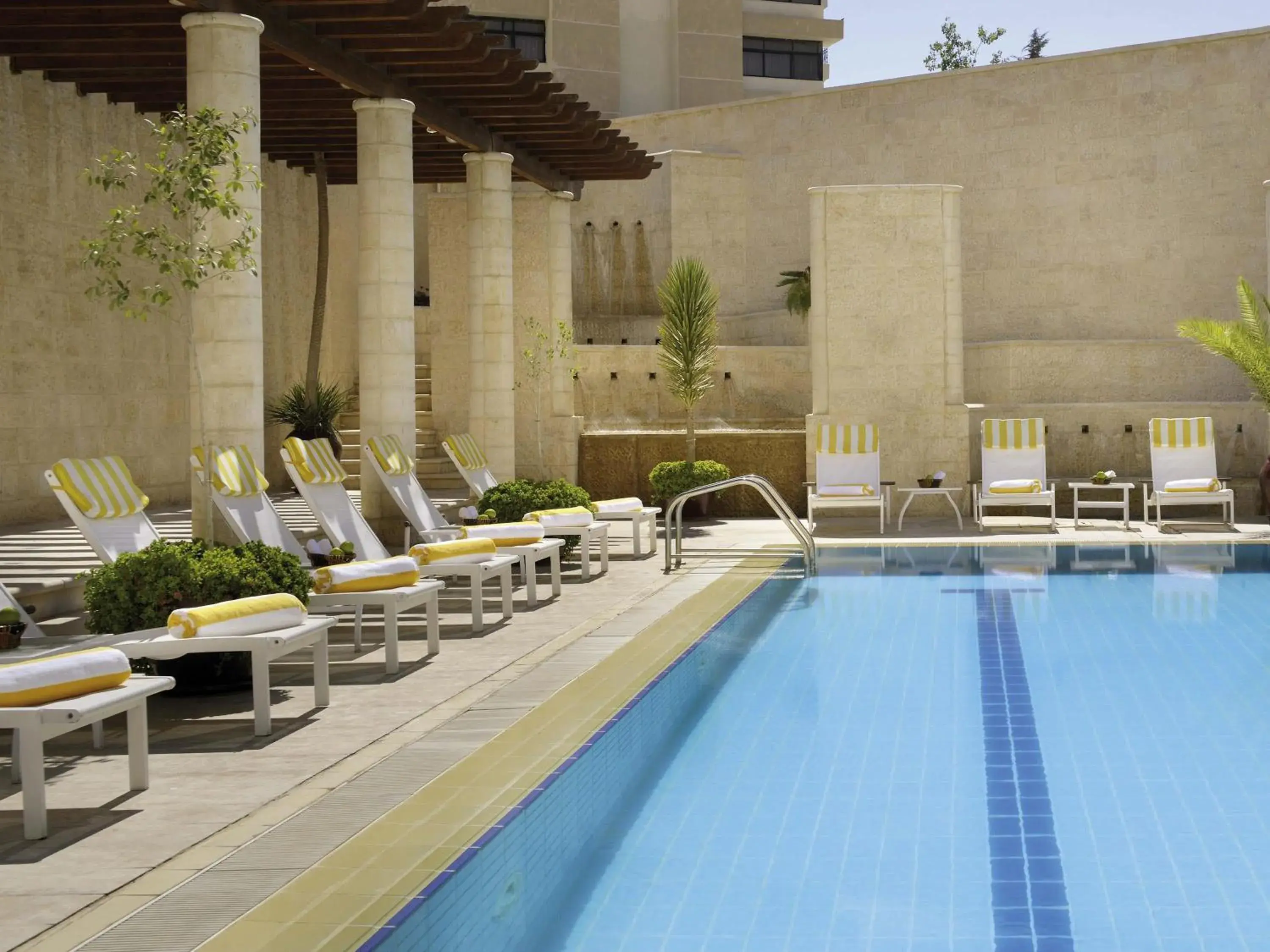 Pool view in Mövenpick Resort Petra Pool view in Mövenpick Resort Petra