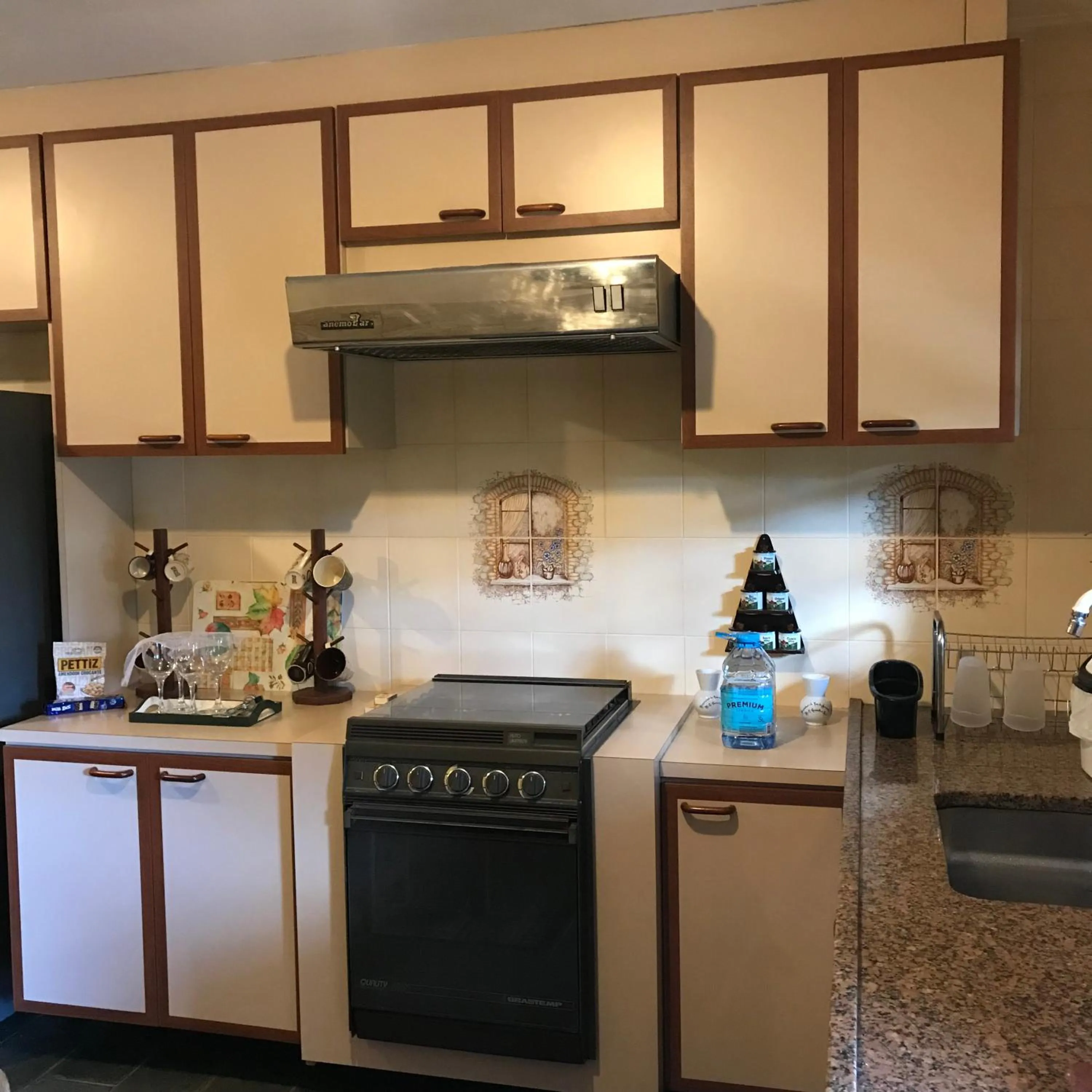 Kitchen or kitchenette in Hospedagem Casadalee chalé com piscina privativa aquecida e Apartamento sem piscina