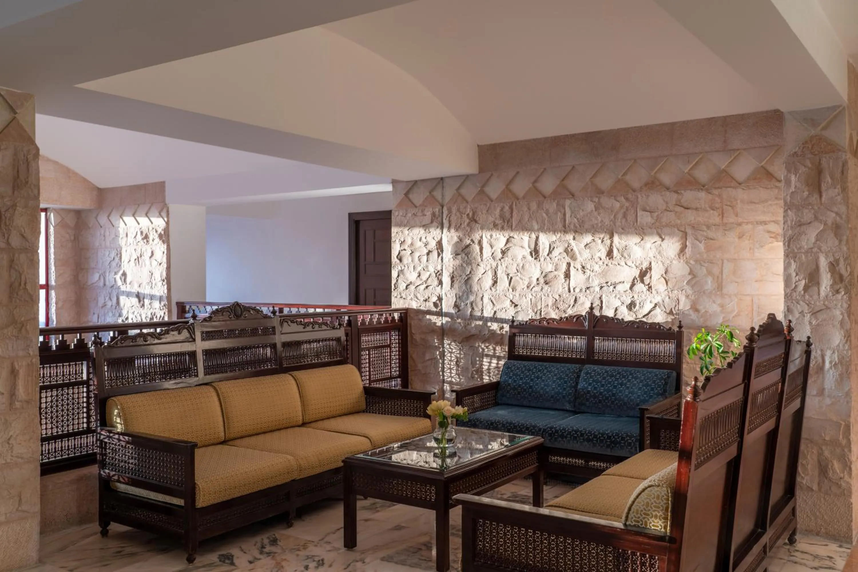 Seating area in Mövenpick Nabatean Castle Hotel