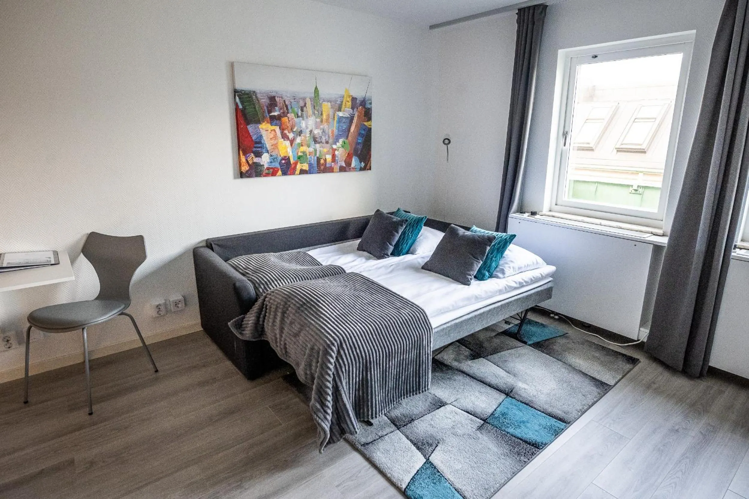 Bed in Hotel Stensson