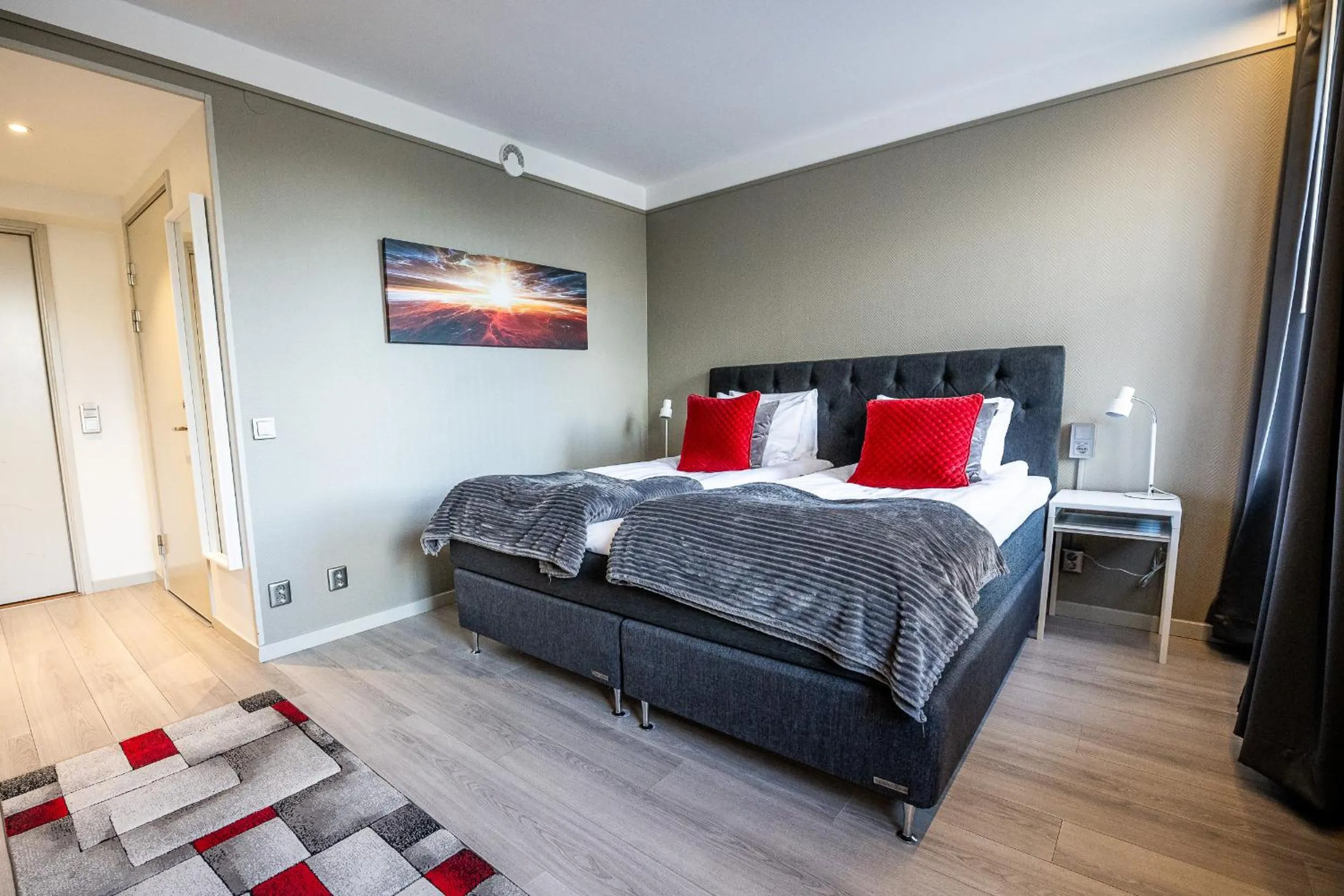 Bed in Hotel Stensson