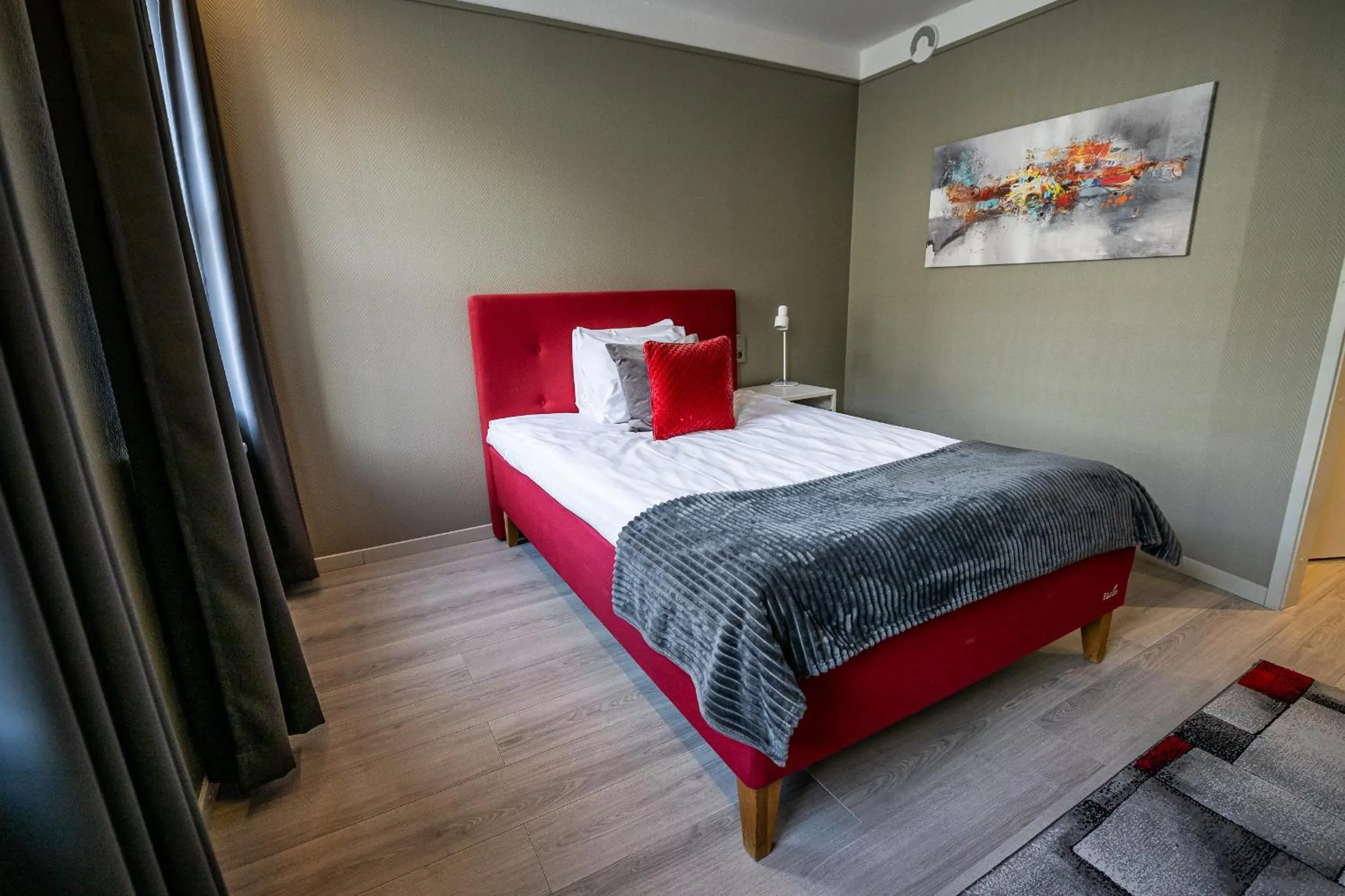 Bed in Hotel Stensson