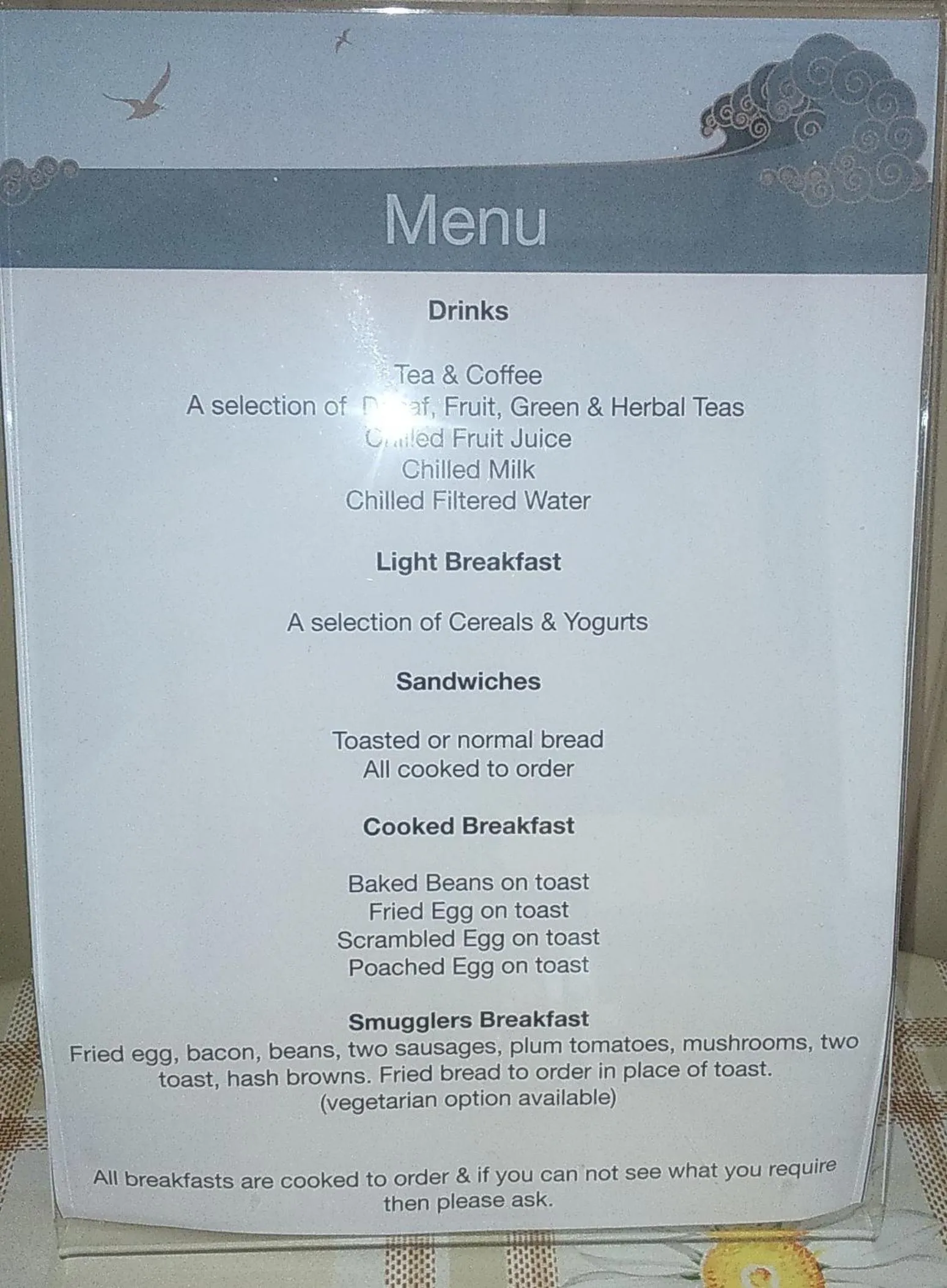 Breakfast in Smugglers Rest