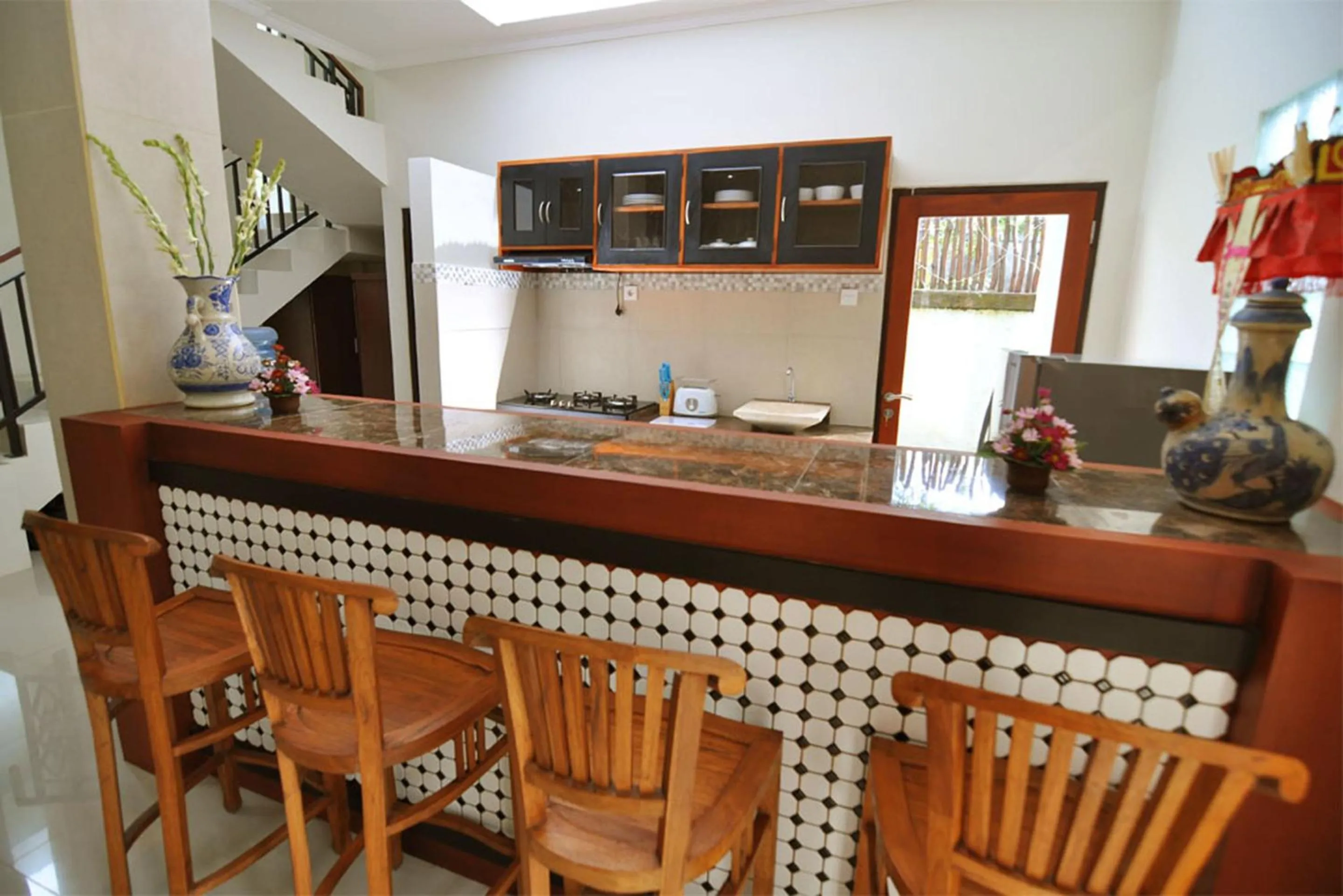 Communal kitchen in Kandava Villa