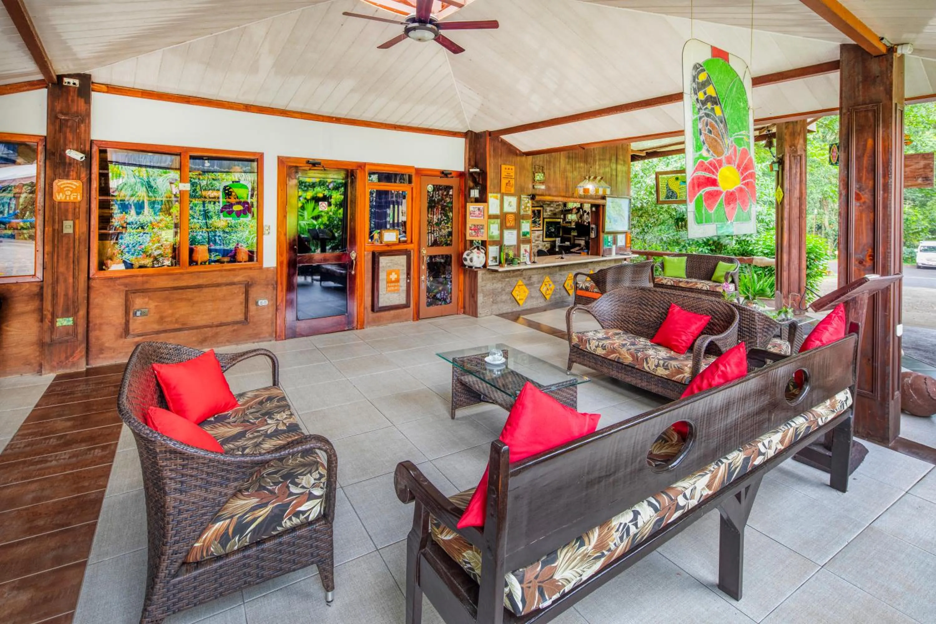 Lobby or reception in La Quinta Sarapiqui Lodge