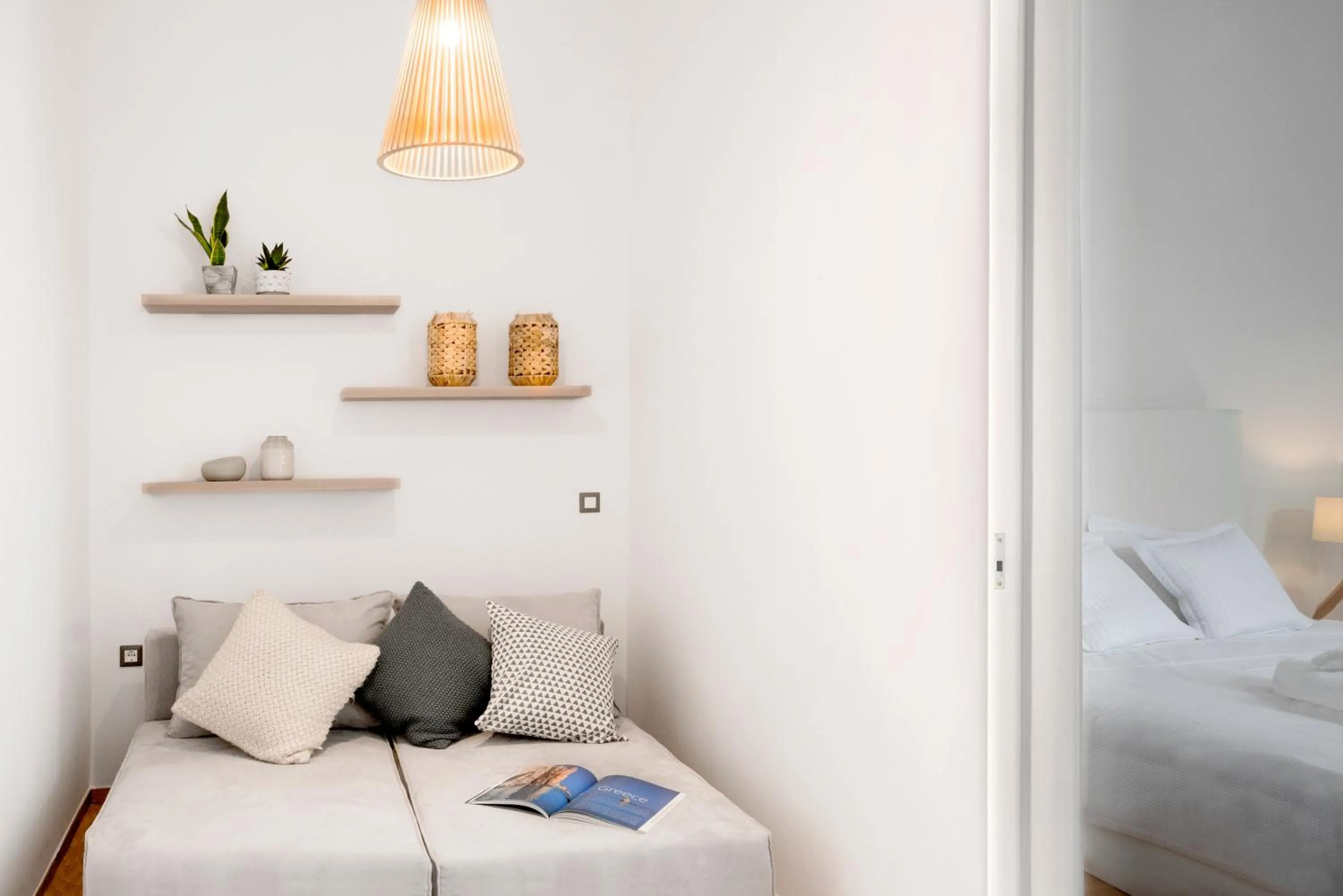Living room, Bed in Athens Residence Apartments