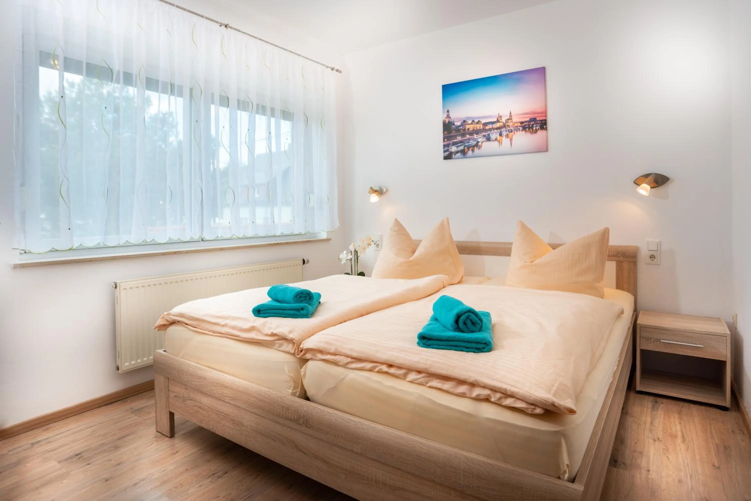 Bed in Pension Am Weinberg Sächsische Schweiz