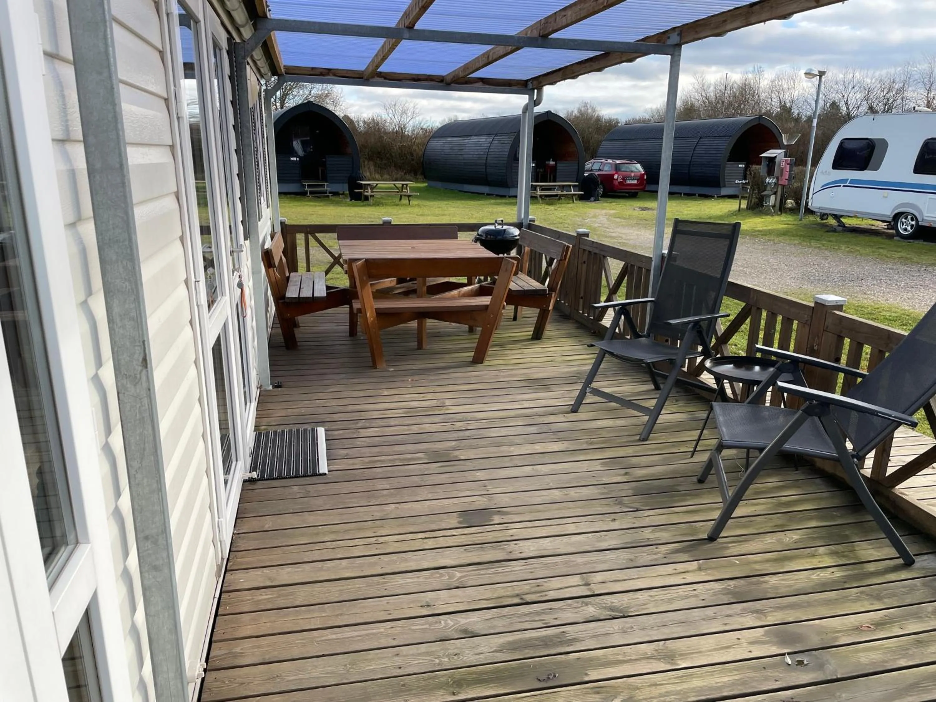 Balcony/Terrace in Vorbasse camping