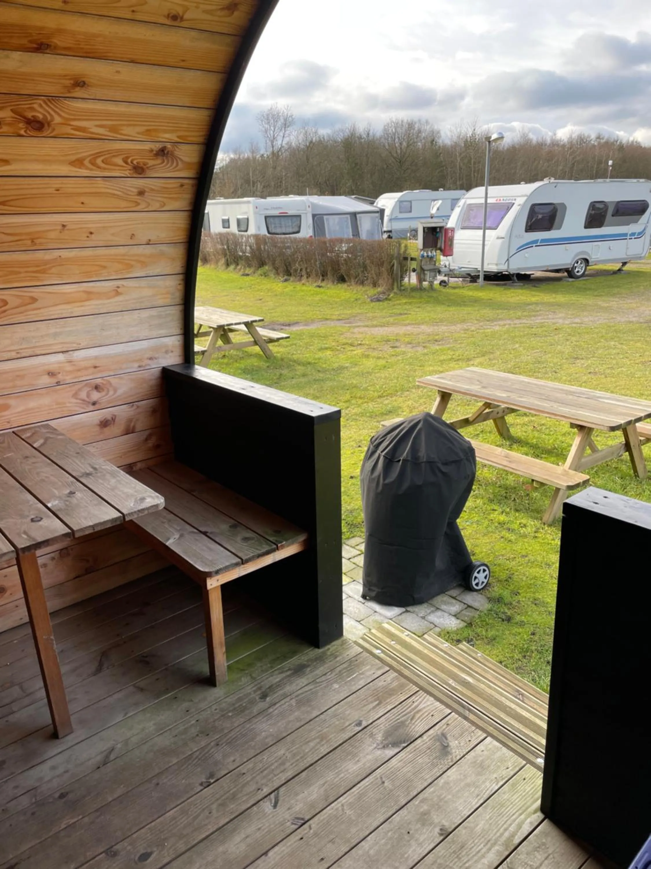 Balcony/Terrace in Vorbasse camping