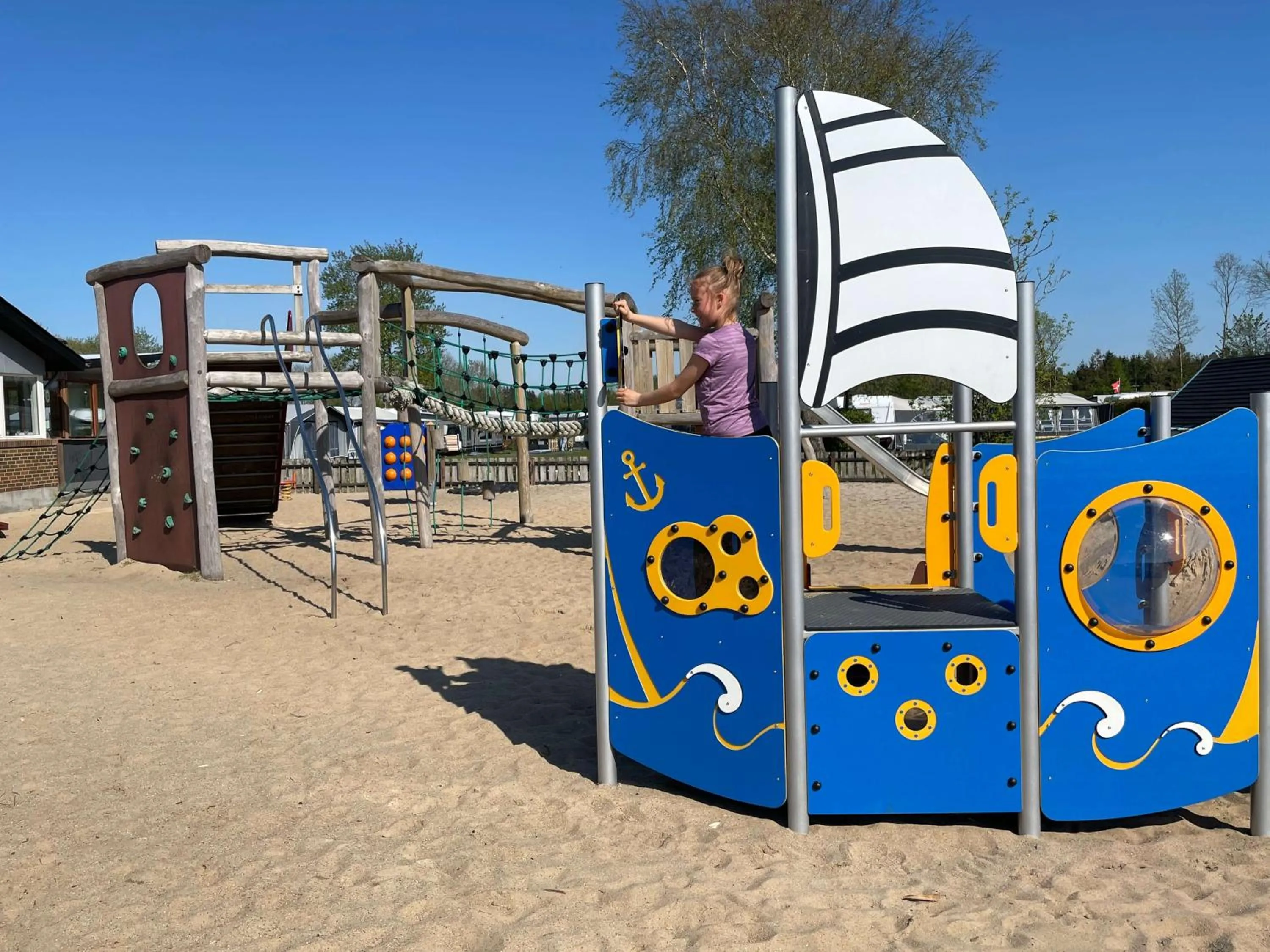 Children play ground in Vorbasse camping