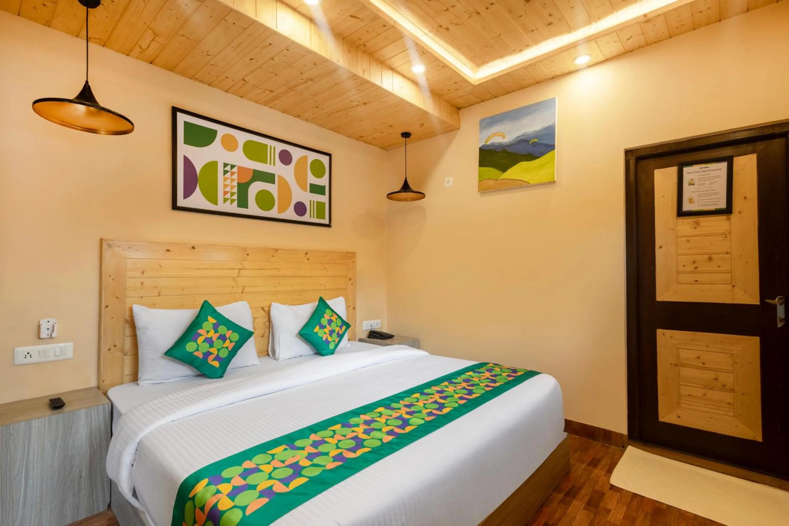 Bedroom, Bed in Treebo Lords Garden Glory With Centralised Heating