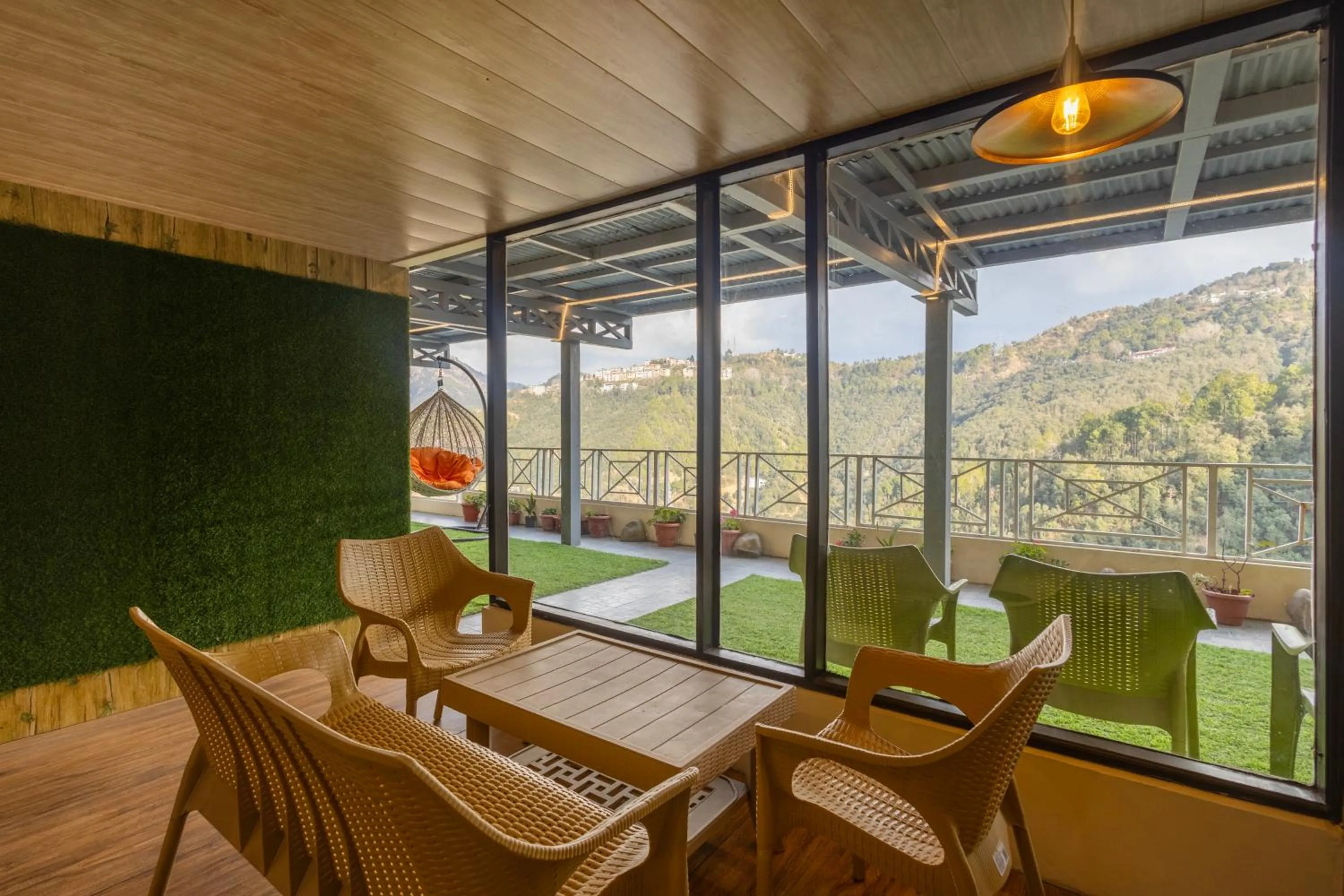 Seating area in Treebo Lords Garden Glory With Centralised Heating