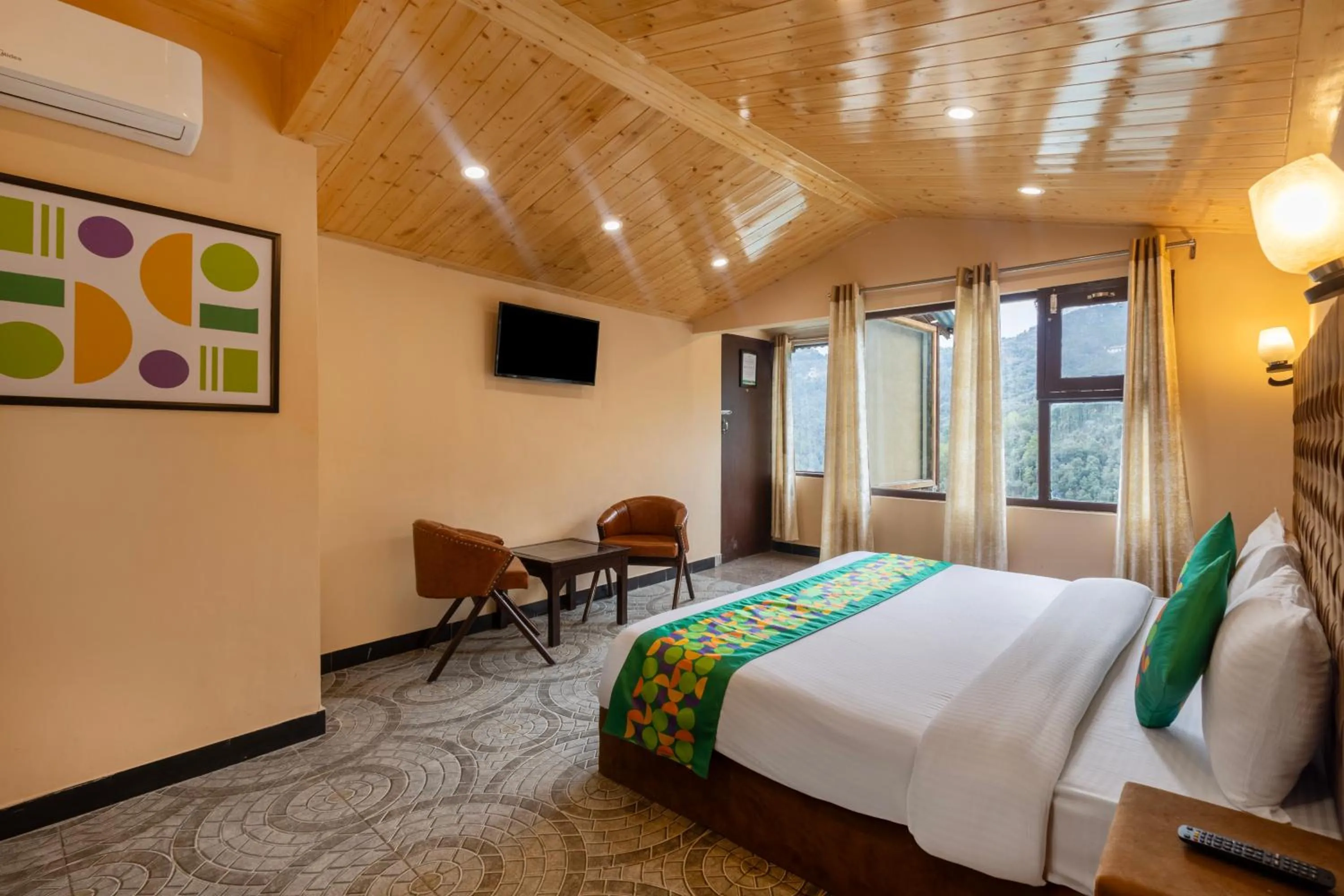 Bedroom, Bed in Treebo Lords Garden Glory With Centralised Heating