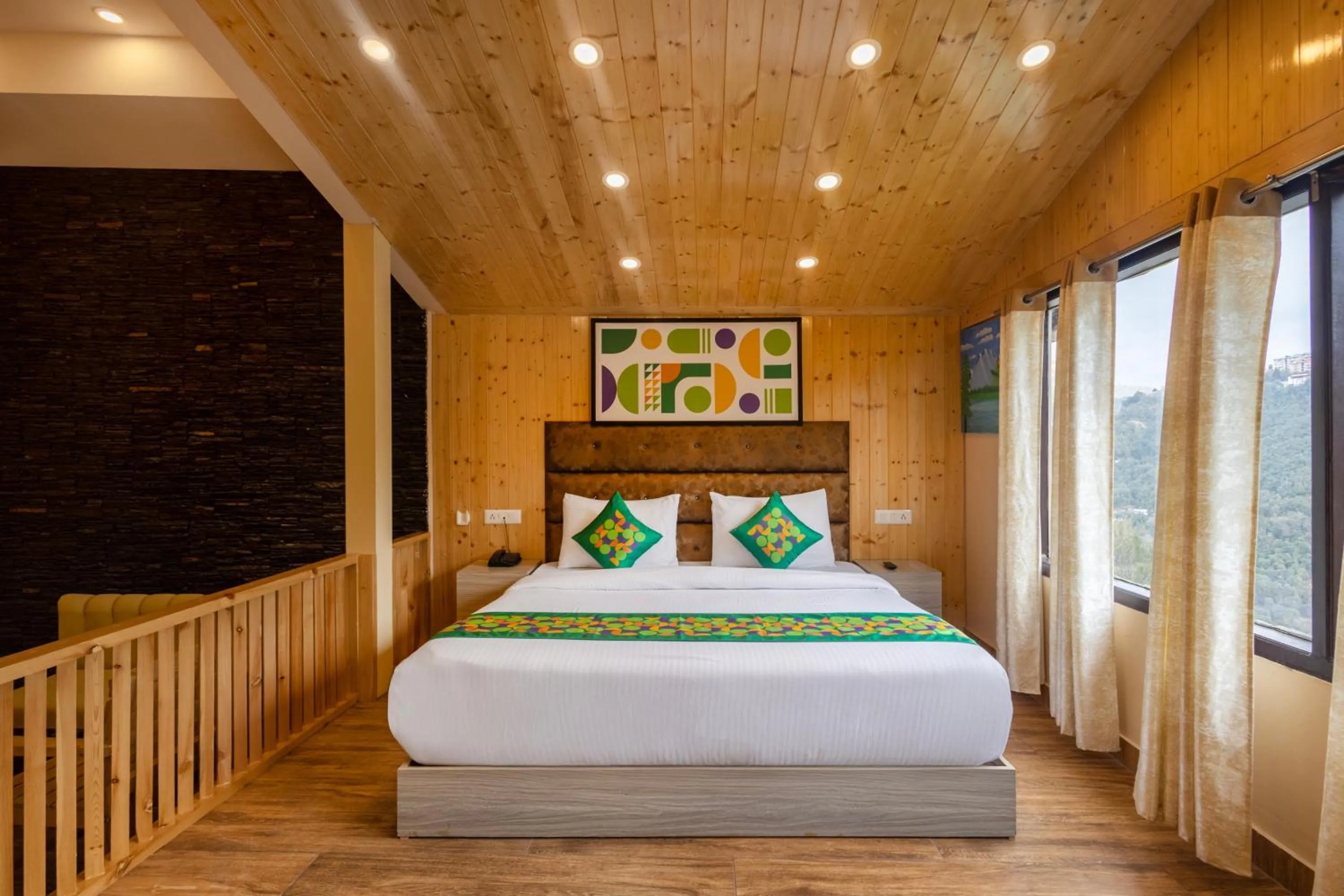 Bedroom, Bed in Treebo Lords Garden Glory With Centralised Heating