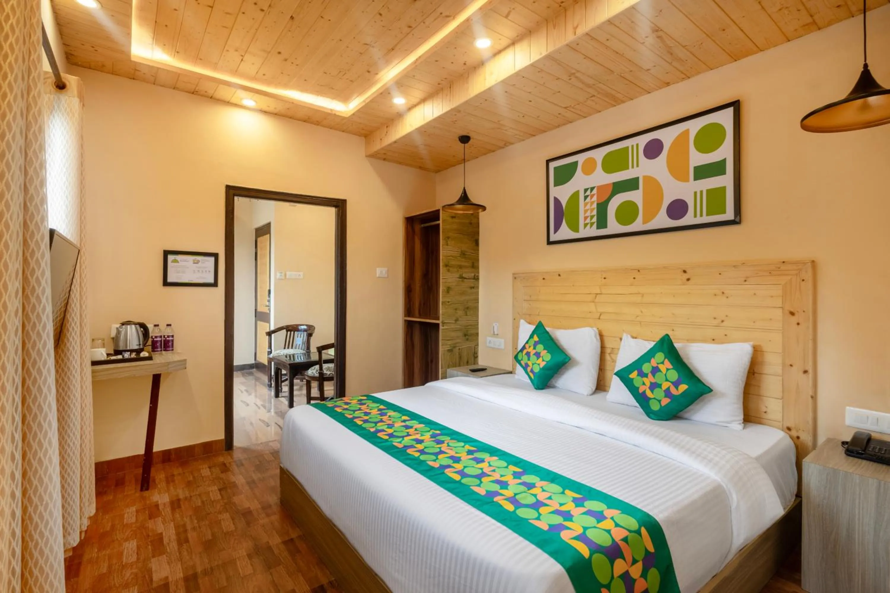 Bedroom, Bed in Treebo Lords Garden Glory With Centralised Heating