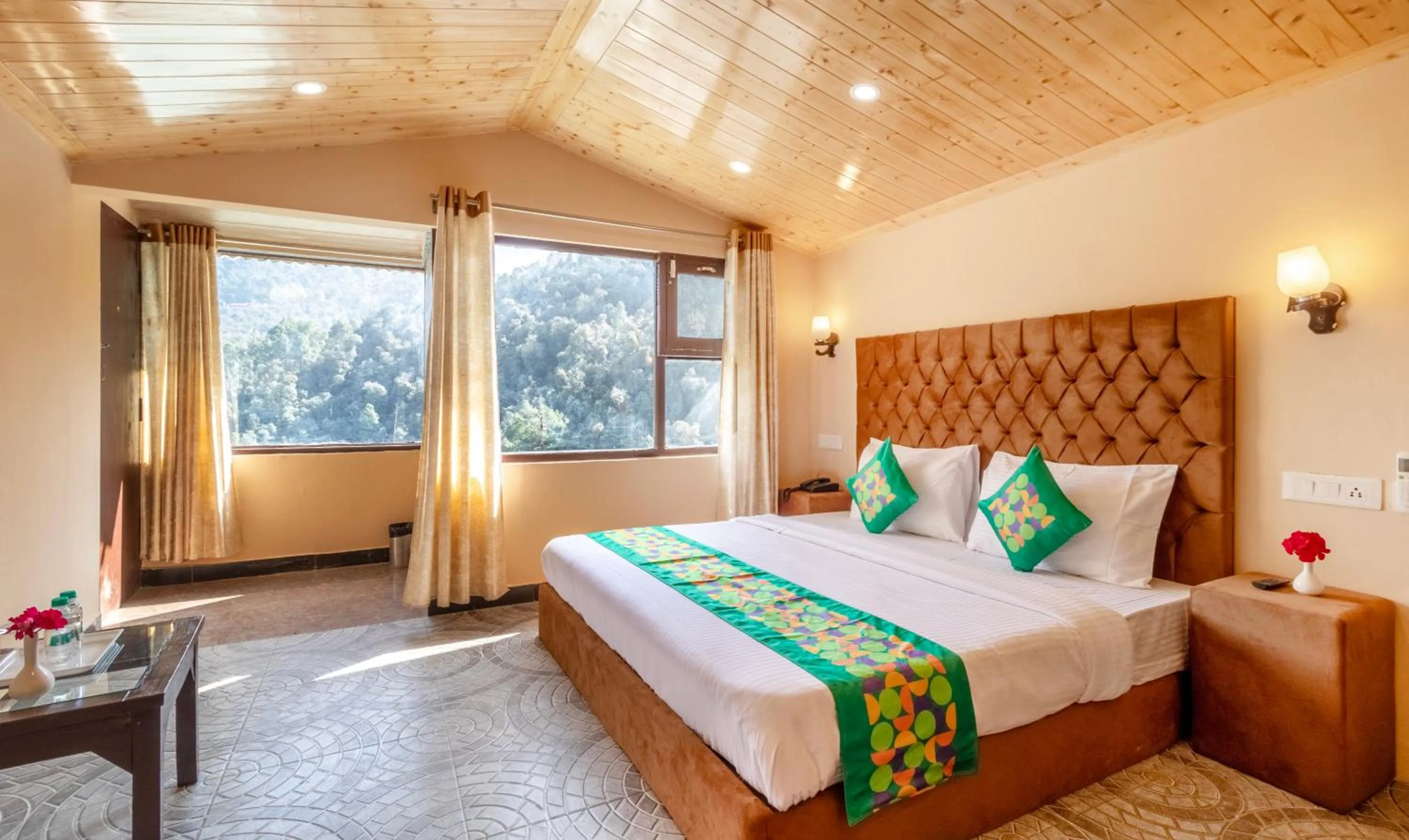 Bedroom, Bed in Treebo Lords Garden Glory With Centralised Heating