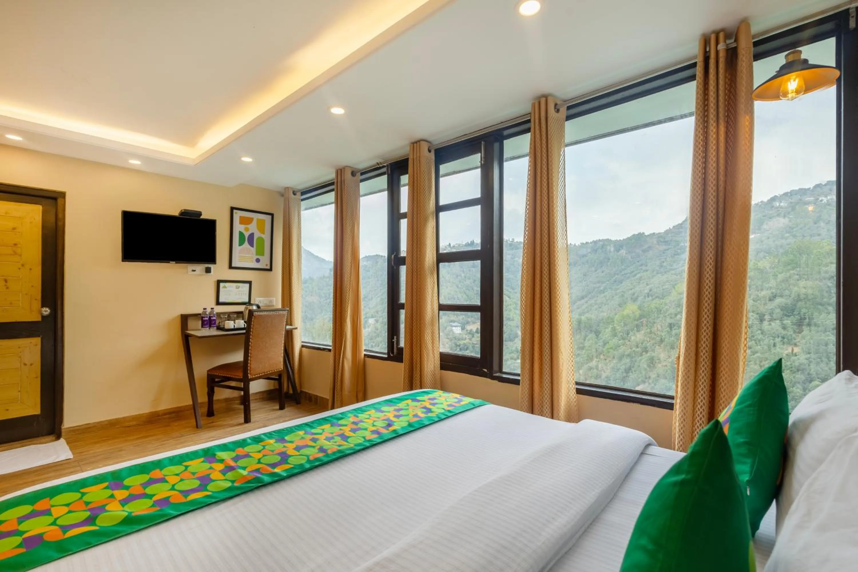 Bedroom, Bed in Treebo Lords Garden Glory With Centralised Heating