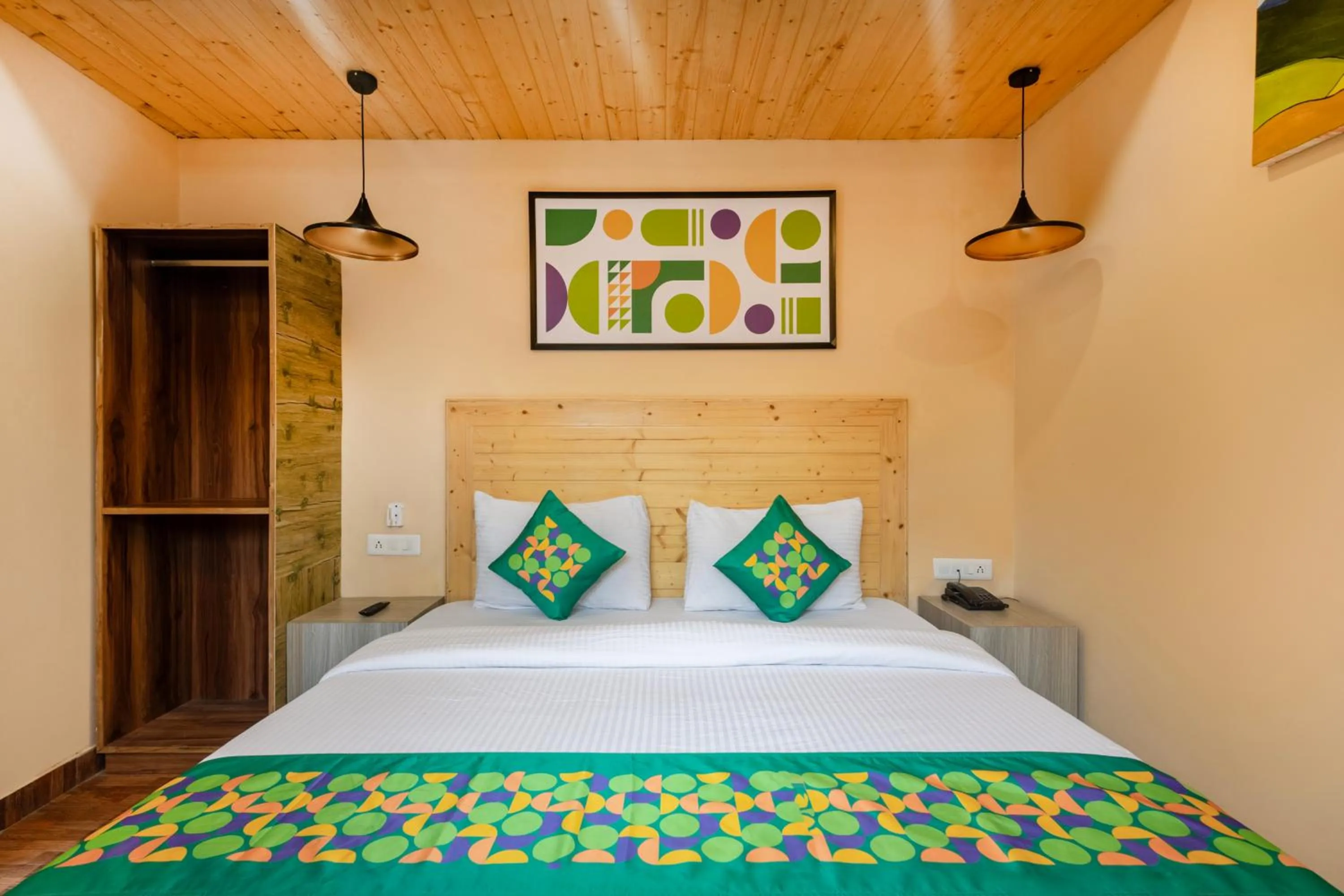 Bedroom, Bed in Treebo Lords Garden Glory With Centralised Heating