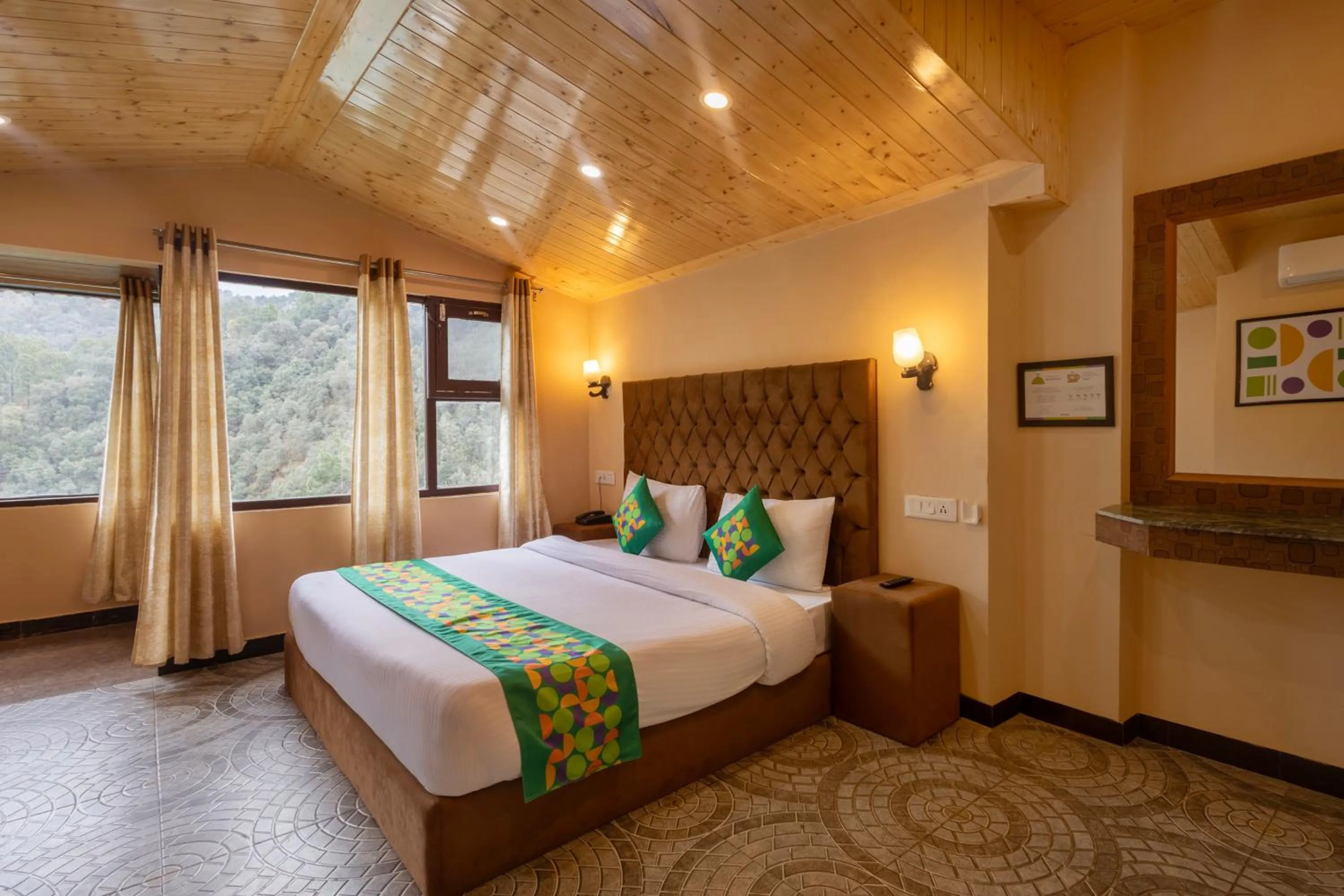 Bedroom, Bed in Treebo Lords Garden Glory With Centralised Heating