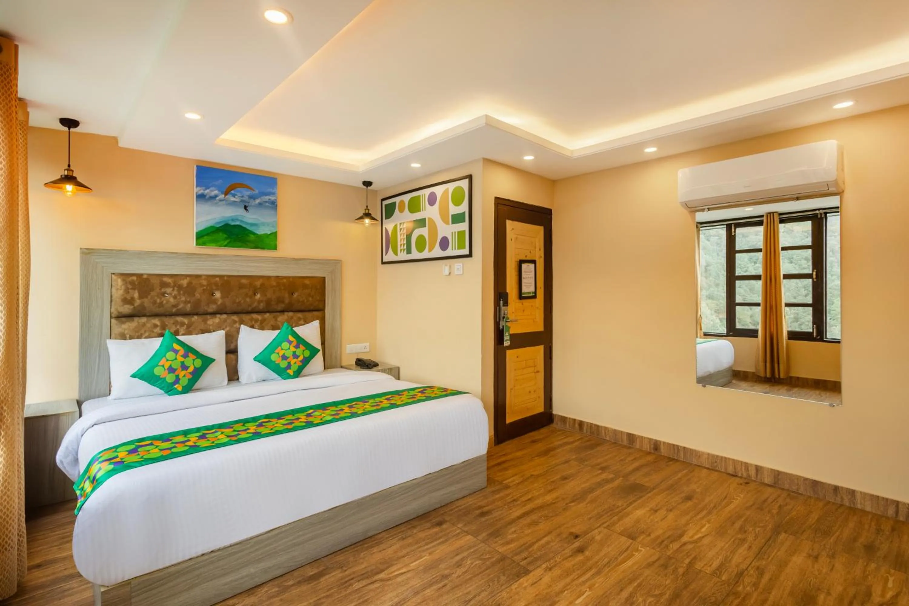 Bedroom, Bed in Treebo Lords Garden Glory With Centralised Heating