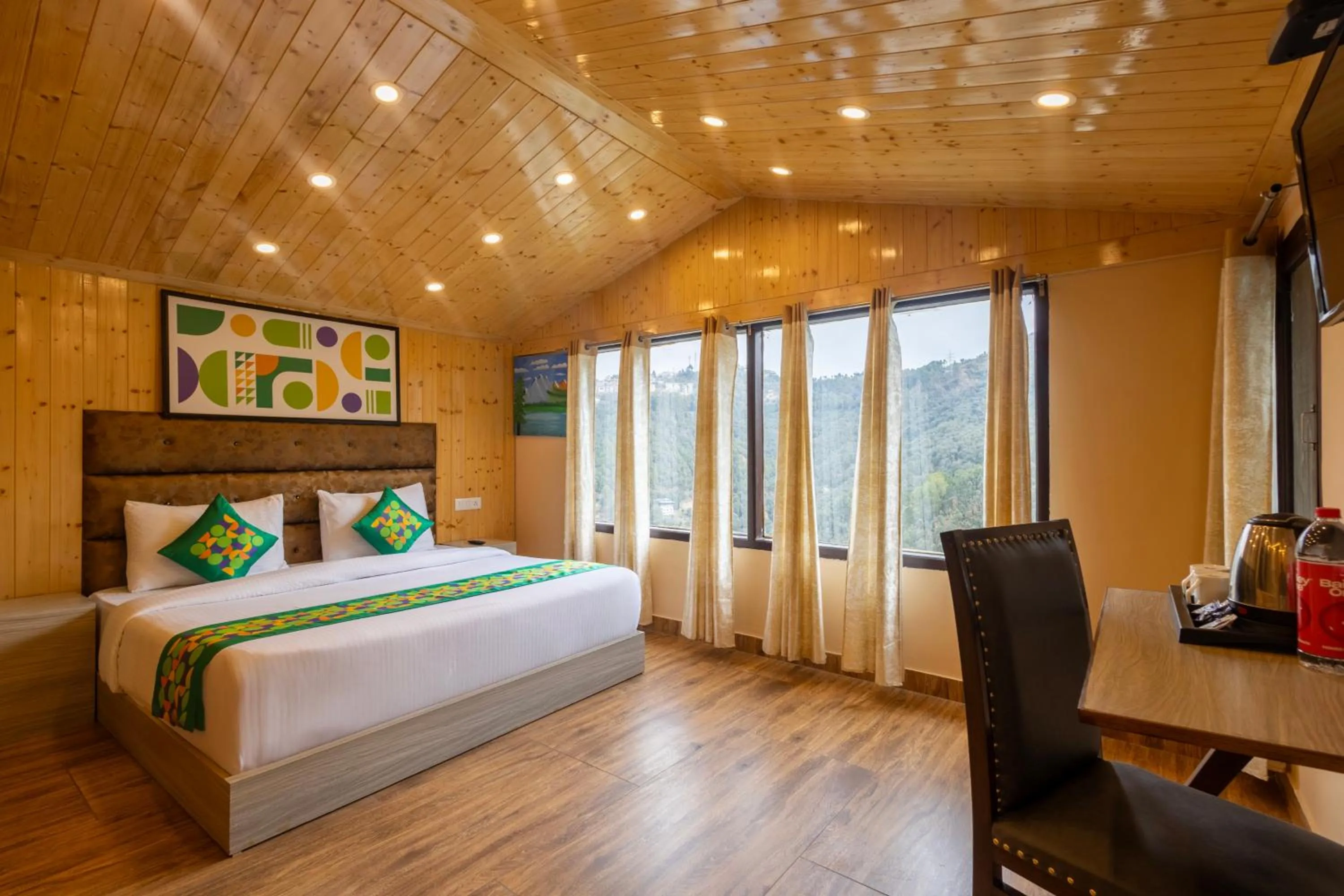 Bedroom, Bed in Treebo Lords Garden Glory With Centralised Heating