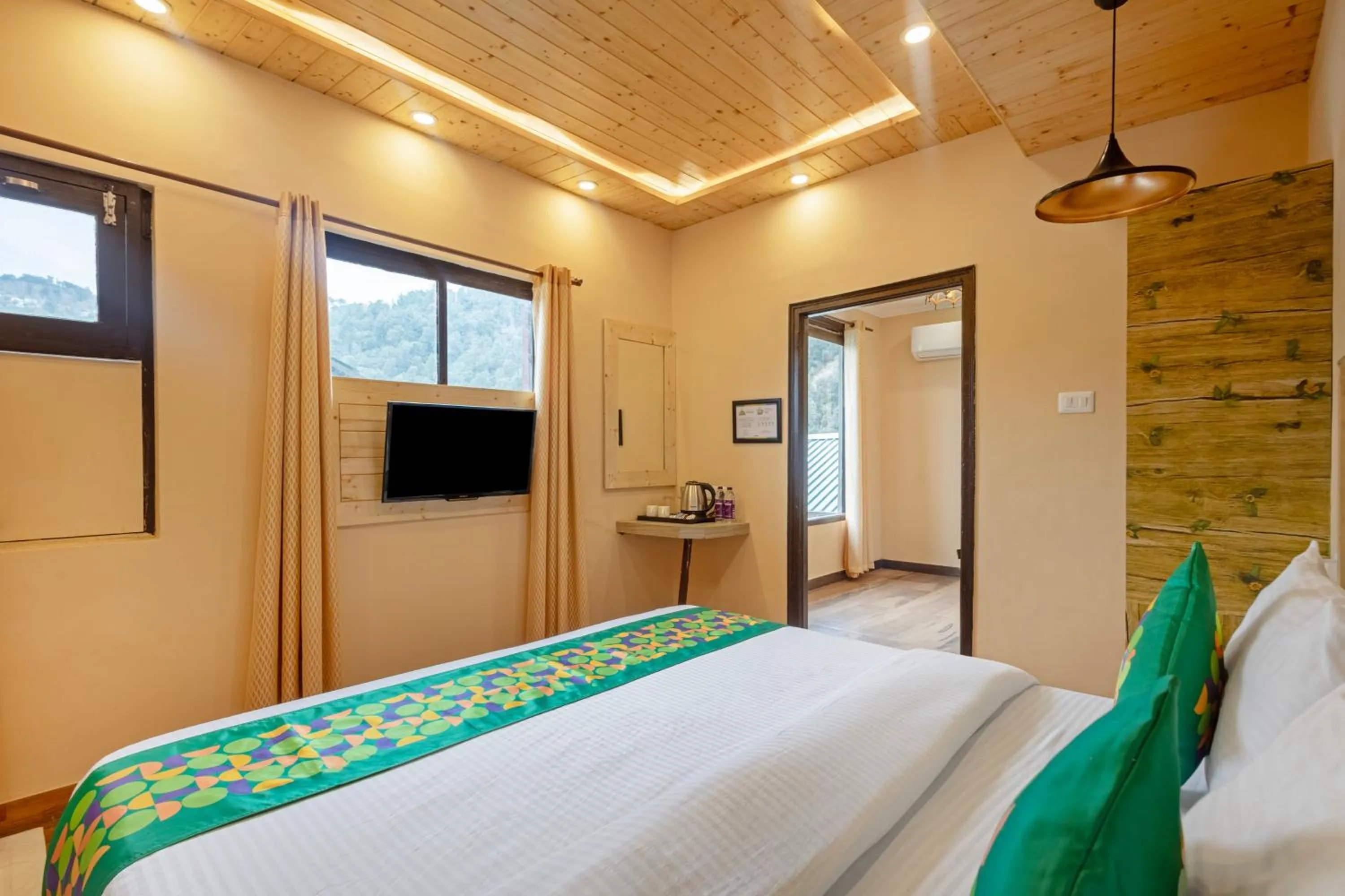 Bedroom, Bed in Treebo Lords Garden Glory With Centralised Heating