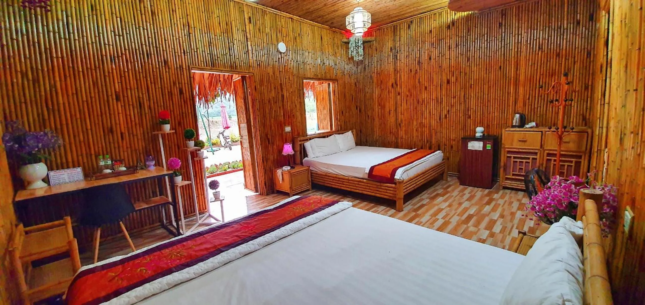 Bed in Quoc Khanh Bamboo Homestay