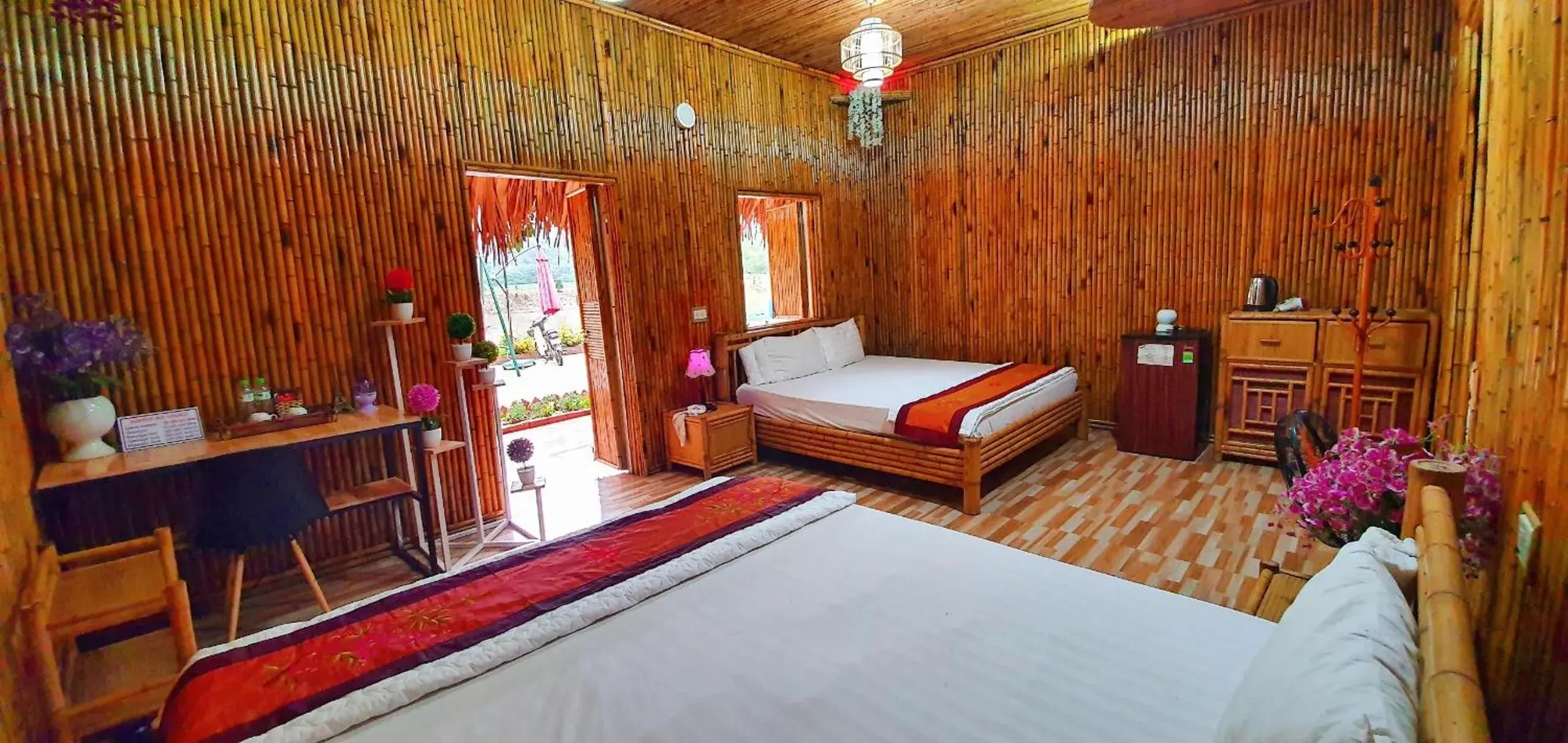 Triple Room with Terrace in Quoc Khanh Bamboo Homestay Triple Room with Terrace in Quoc Khanh Bamboo Homestay