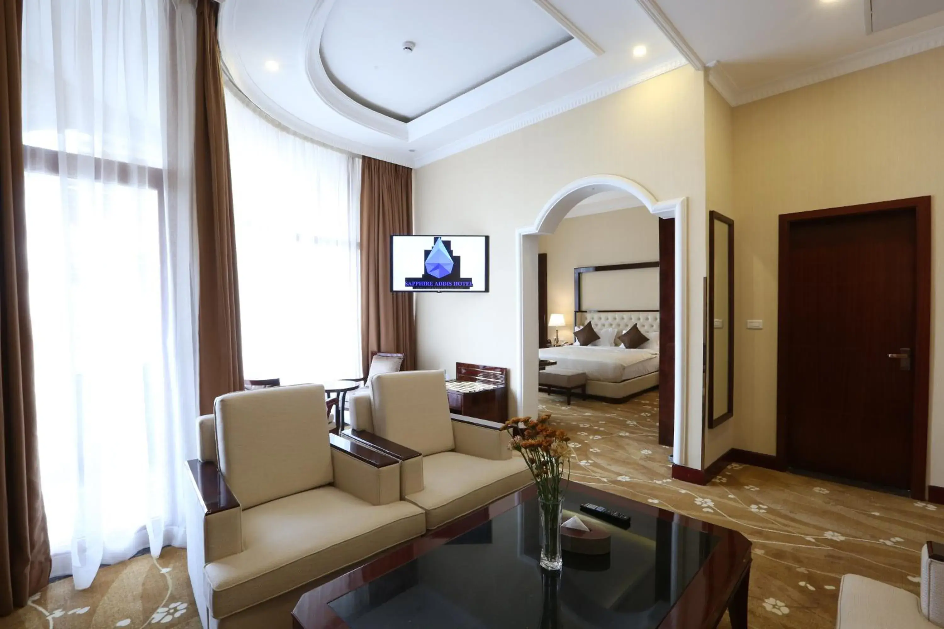 TV and multimedia, Bed in Sapphire Addis TV and multimedia, Bed in Sapphire Addis