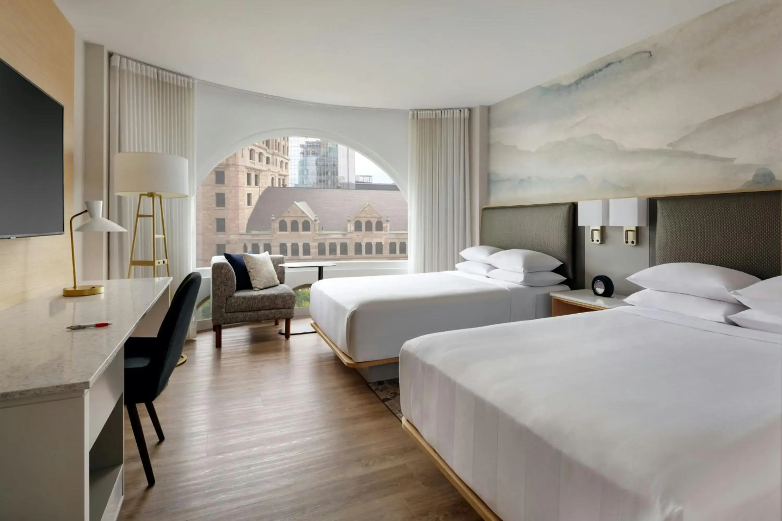 Guest Room with Two Double Beds - City View in Montreal Marriott Chateau Champlain Guest Room with Two Double Beds - City View in Montreal Marriott Chateau Champlain