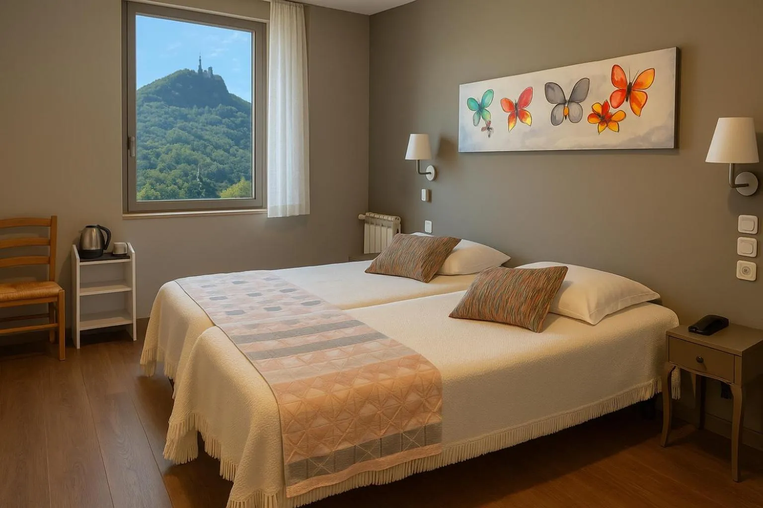 Photo of the whole room, Bed in Logis Hôtel Restaurant de la Paix