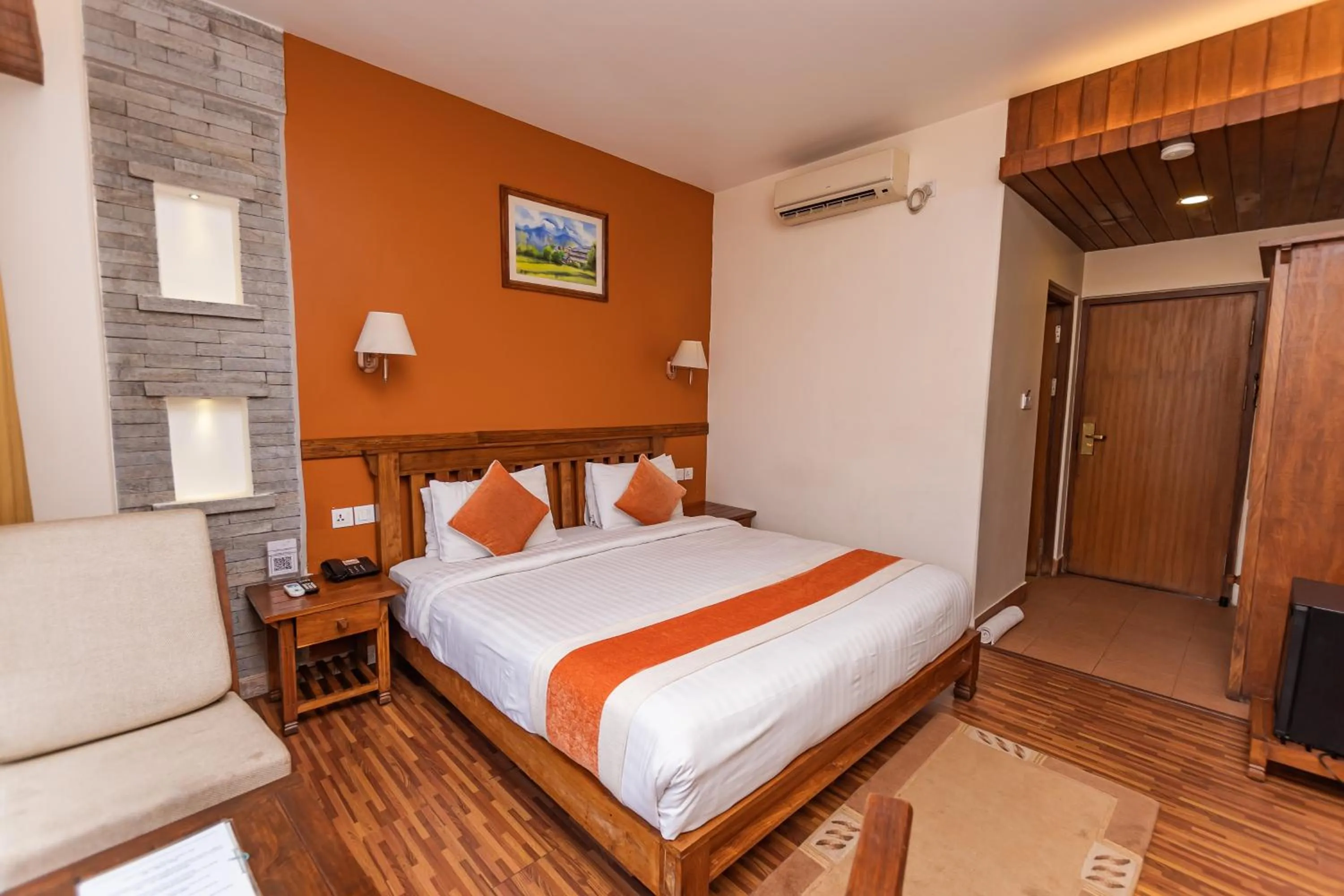 Photo of the whole room, Bed in Pokhara Batika