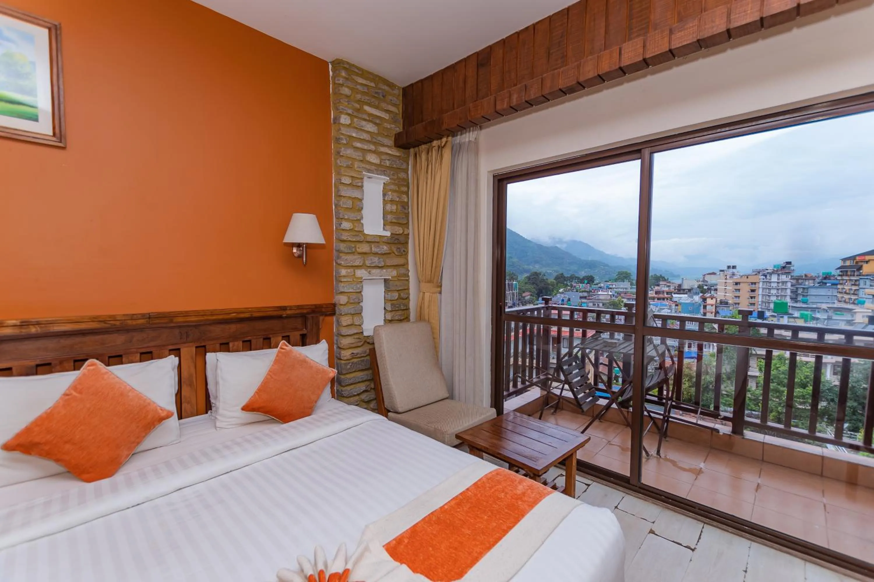 Photo of the whole room, Bed in Pokhara Batika