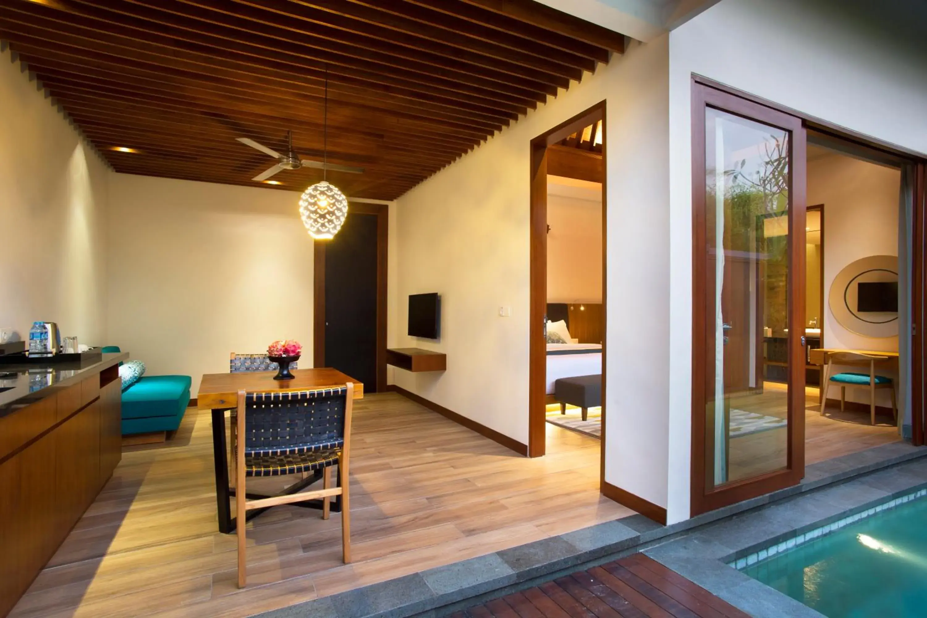 Dining area, Bed in S18 Bali Villas Dining area, Bed in S18 Bali Villas