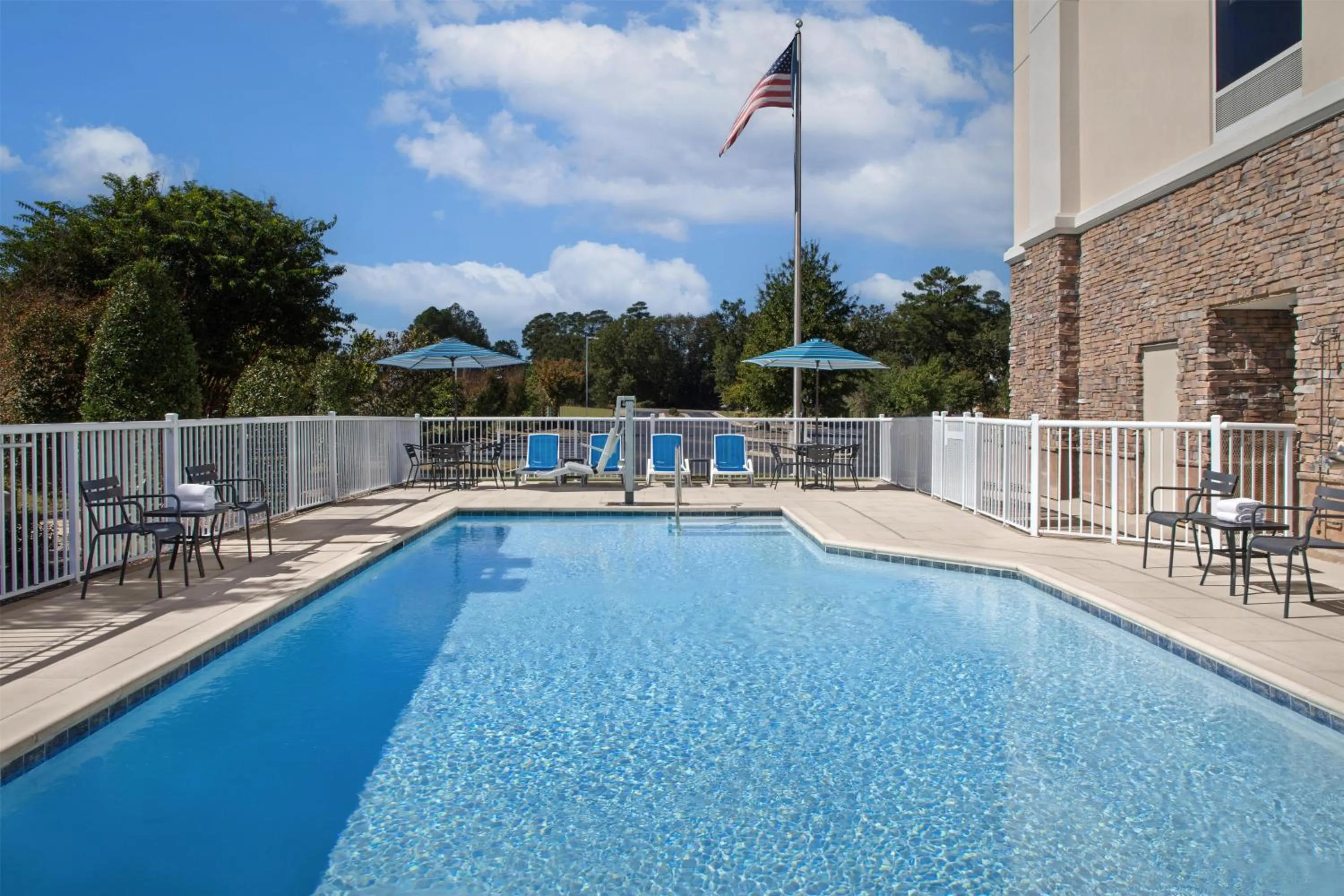 Pool view in Hampton Inn and Suites Fayetteville, NC