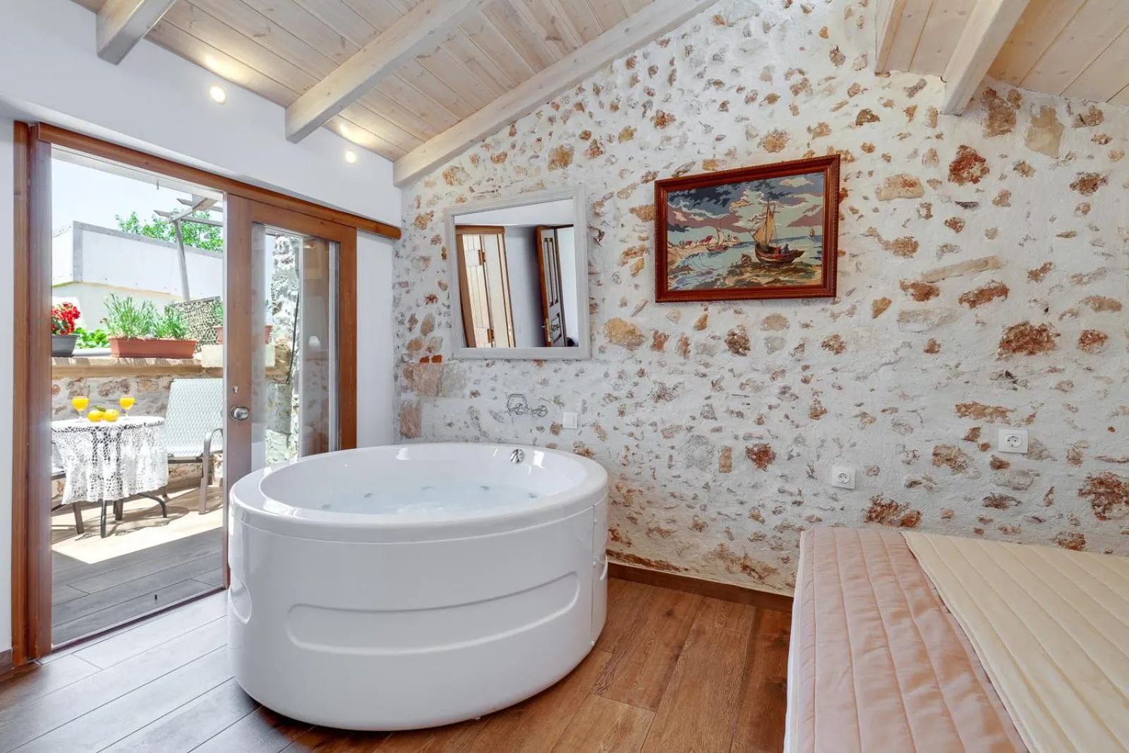 Bed in Hamam Suites Portou