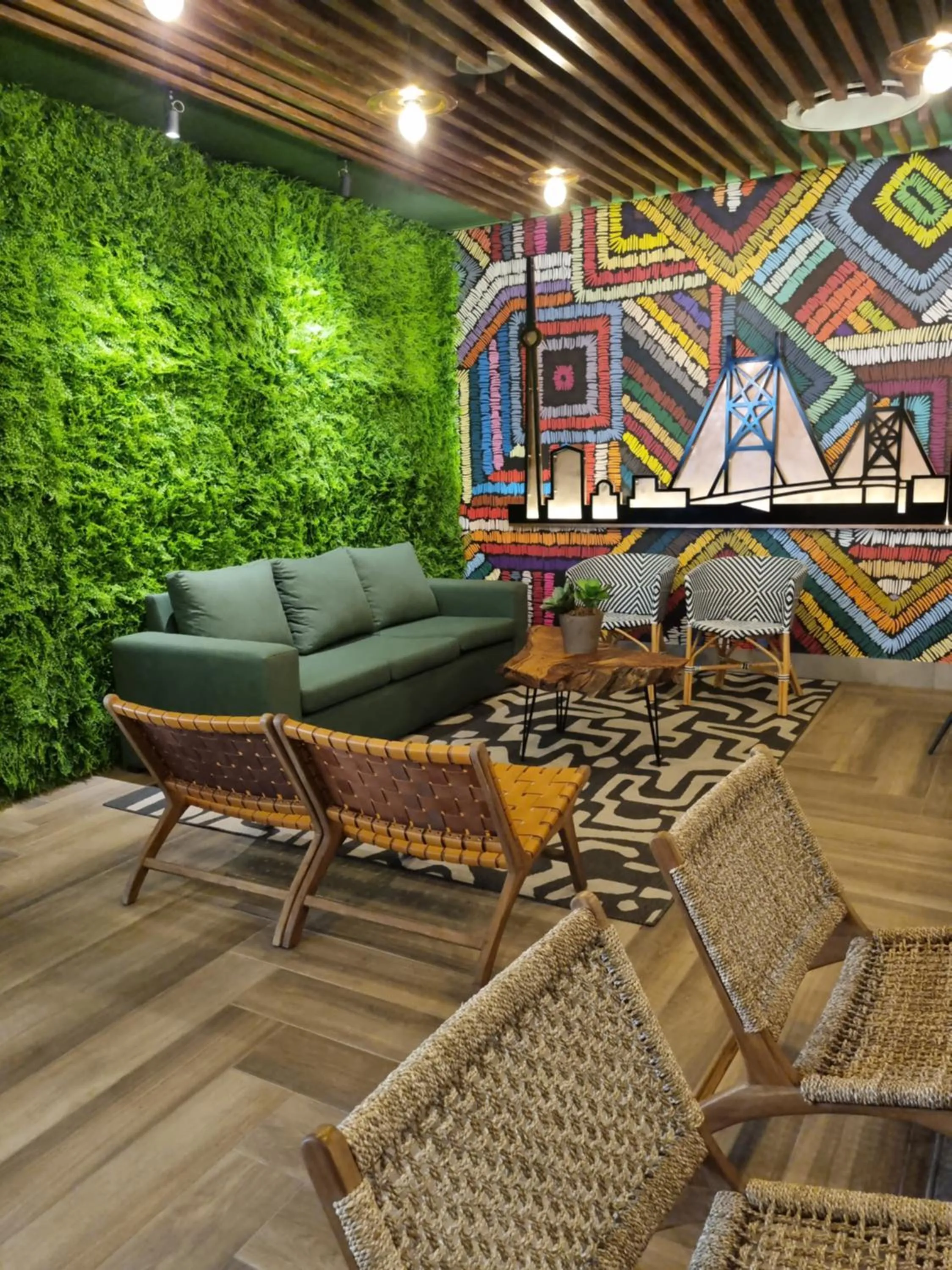 Communal lounge/ TV room in ONOMO Hotel Johannesburg Sandton