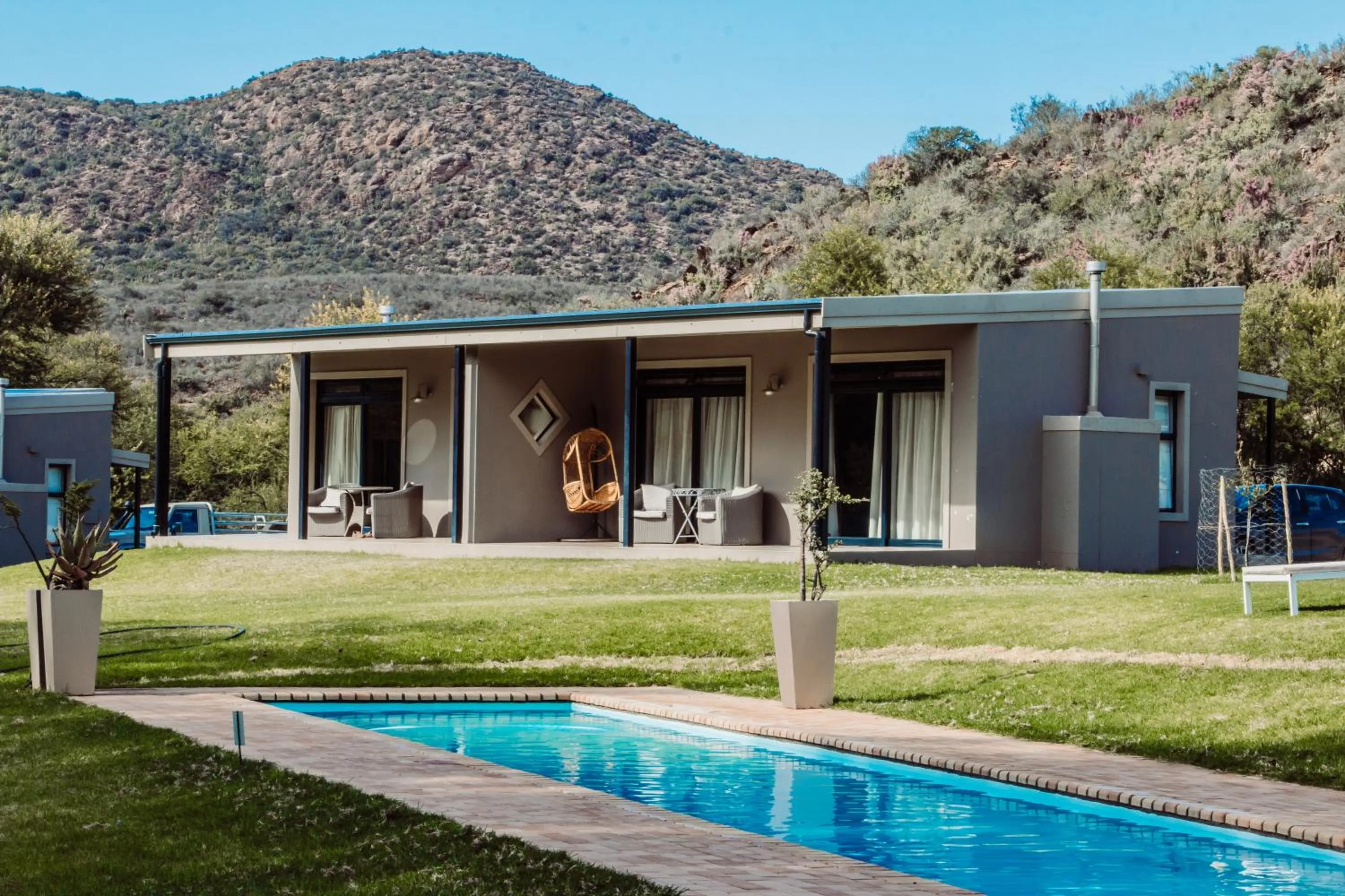 Pool view in Wildehondekloof Game Lodge