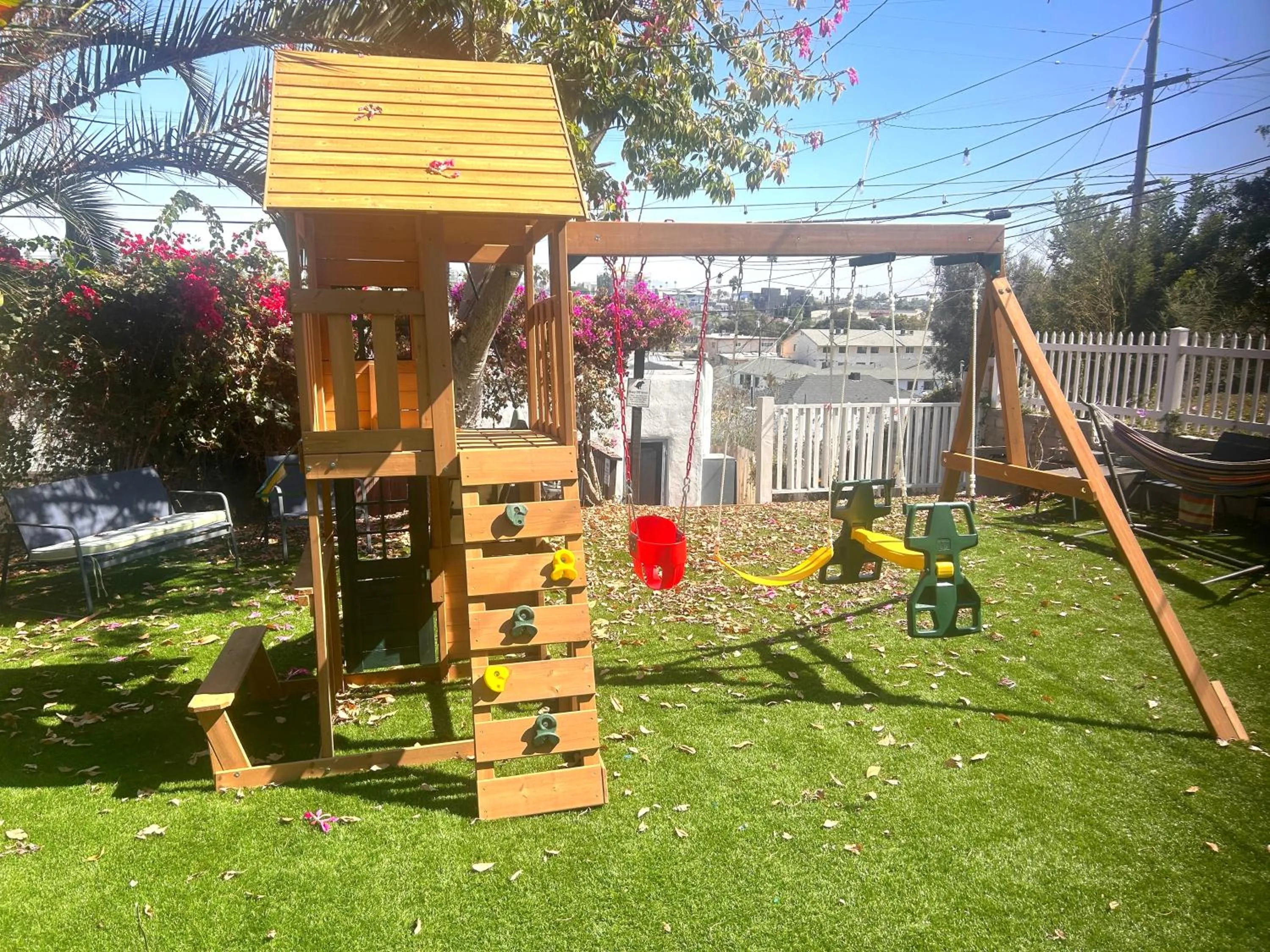 Children play ground in Casa San Diego - Spacious Getaway with Backyard, Firepit, Kid Zone