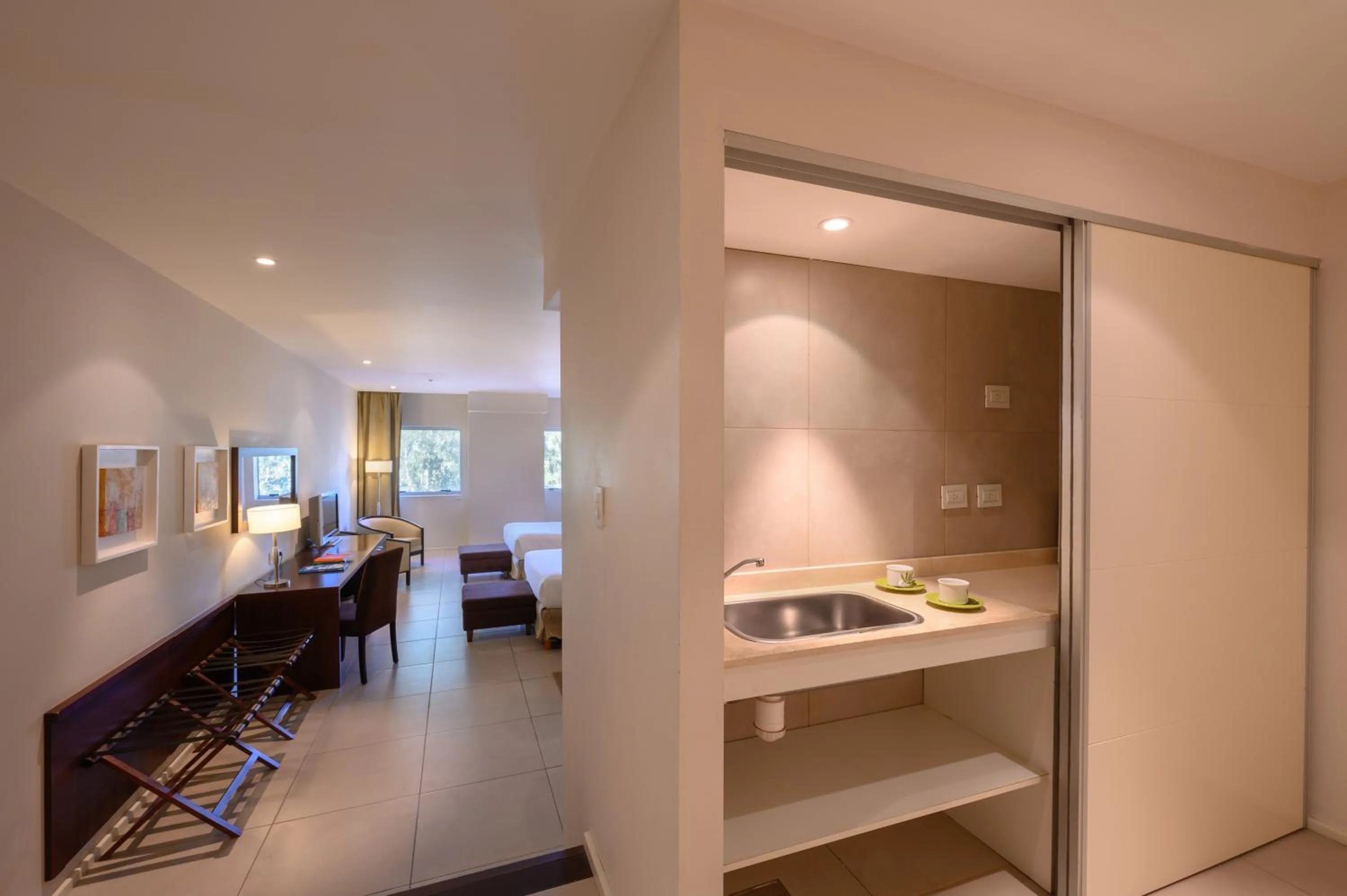 Kitchen or kitchenette in Orfeo Suites Cordoba