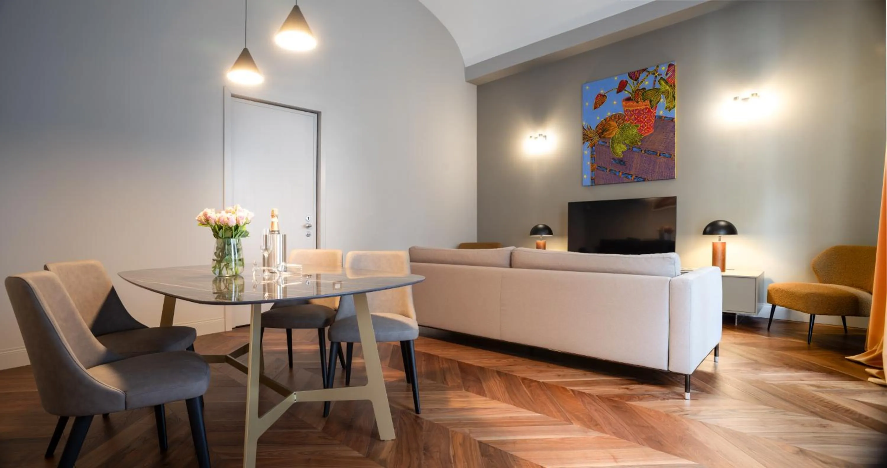 Living room in Palazzo Del Carretto-Art Apartments and Guesthouse