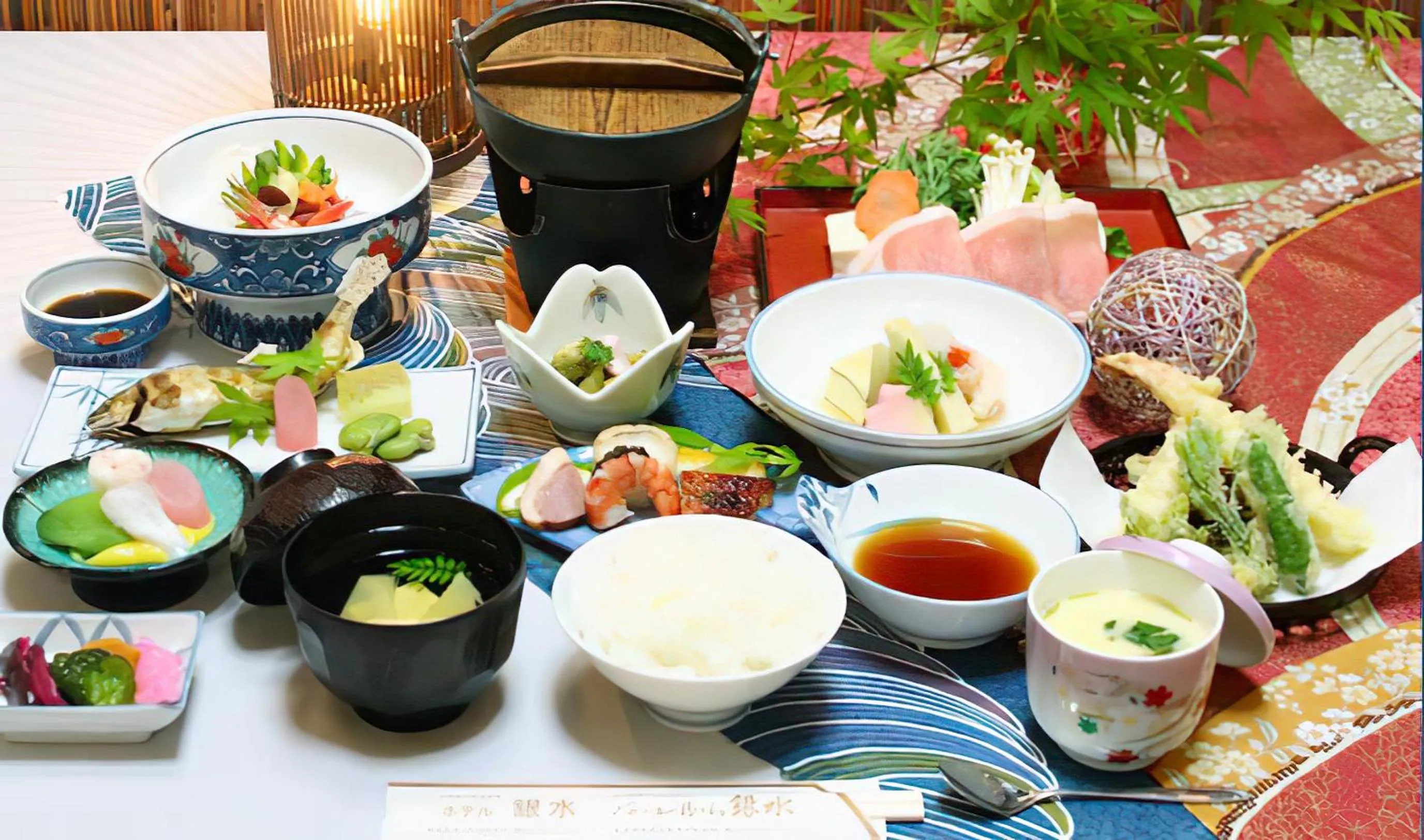 Food and drinks in Hotel Ikaho Ginsui