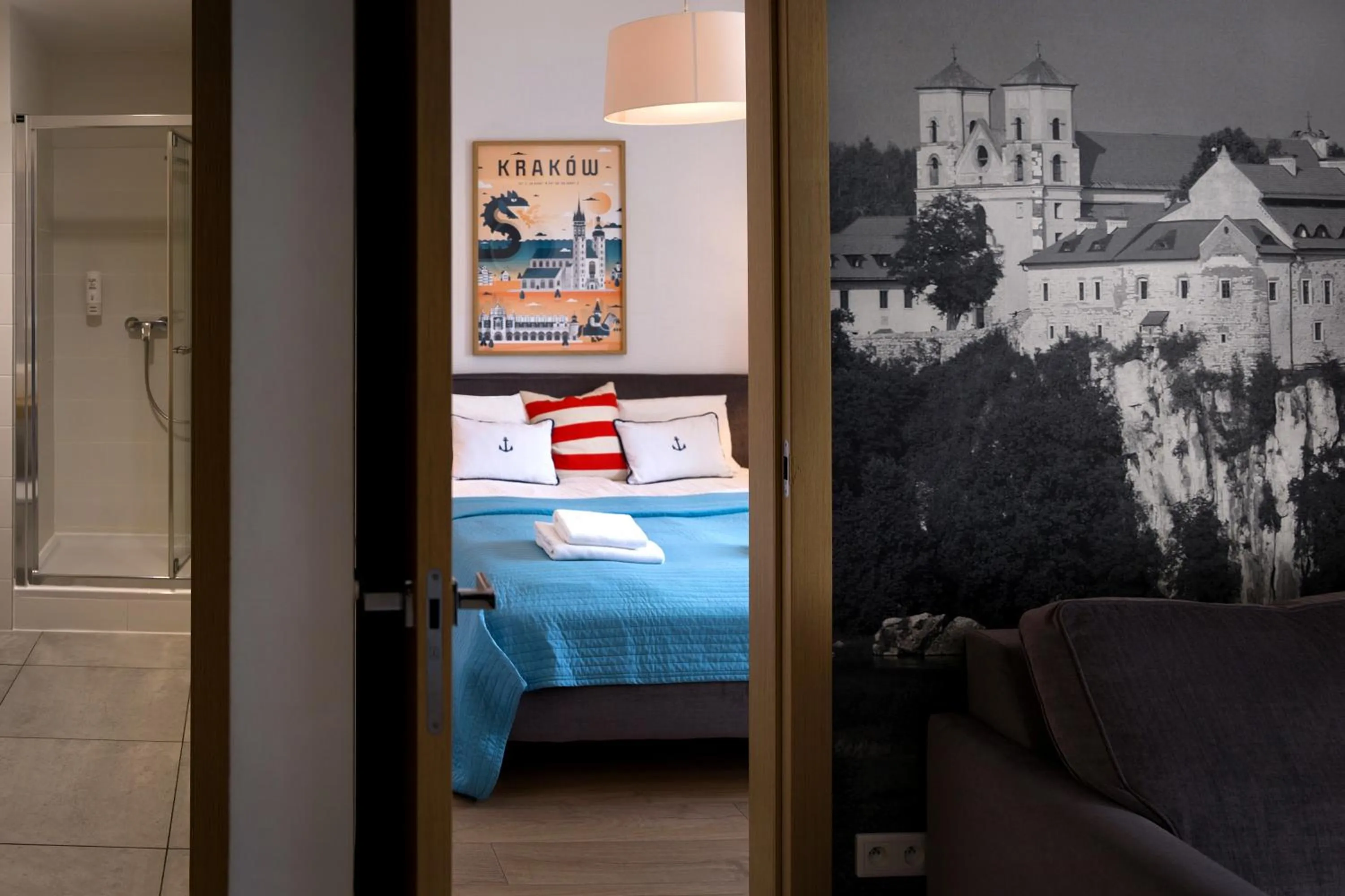 Bed in Riverside Aparthotel Cracow