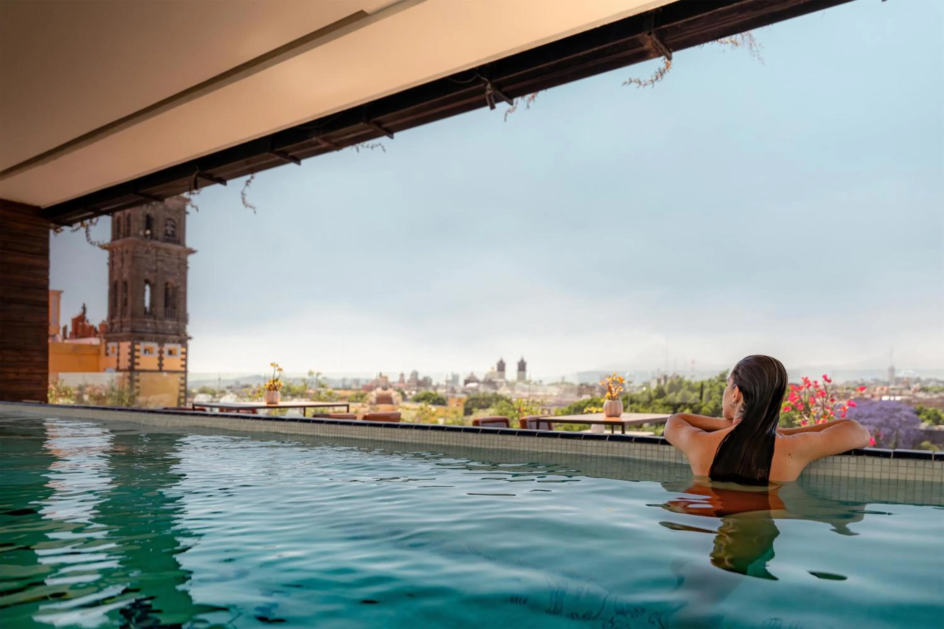 Pool view in Banyan Tree Puebla